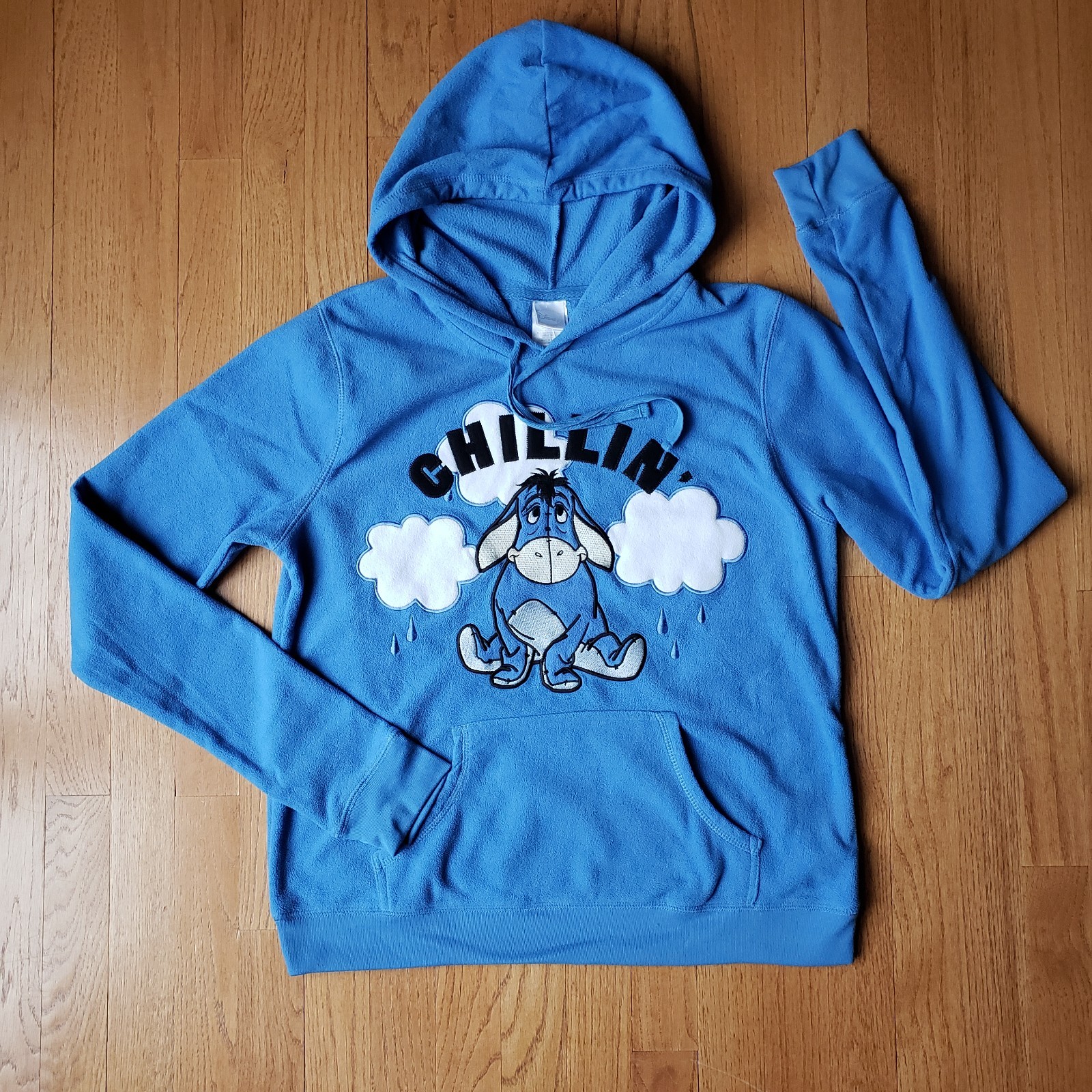 Disney Eeyore Chillin Hoodie Pullover Sweatshirt Blue Fleece Youth XL