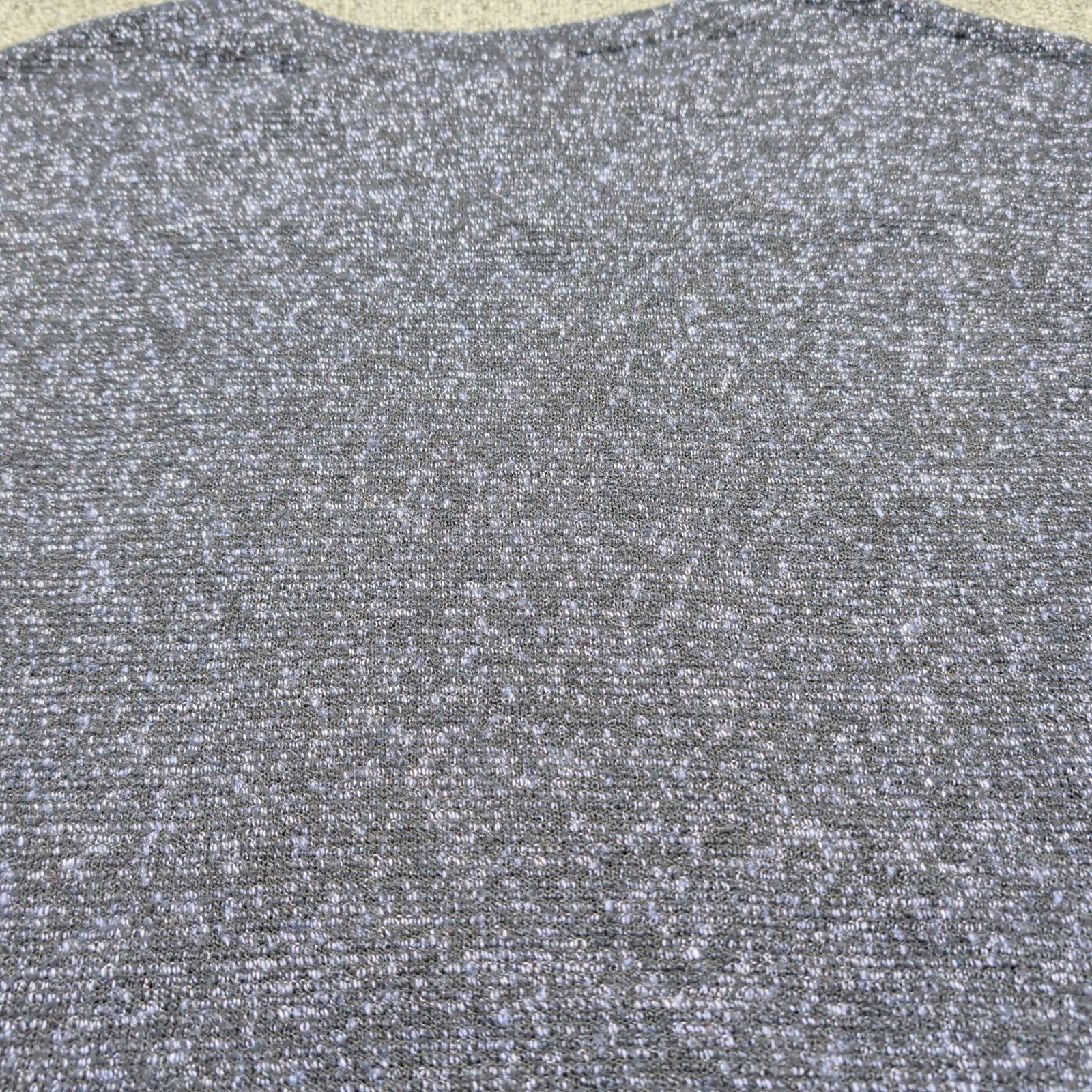 Ellen Tracy Knit Top M Navy Blue Gold Button Cuff Office Professional