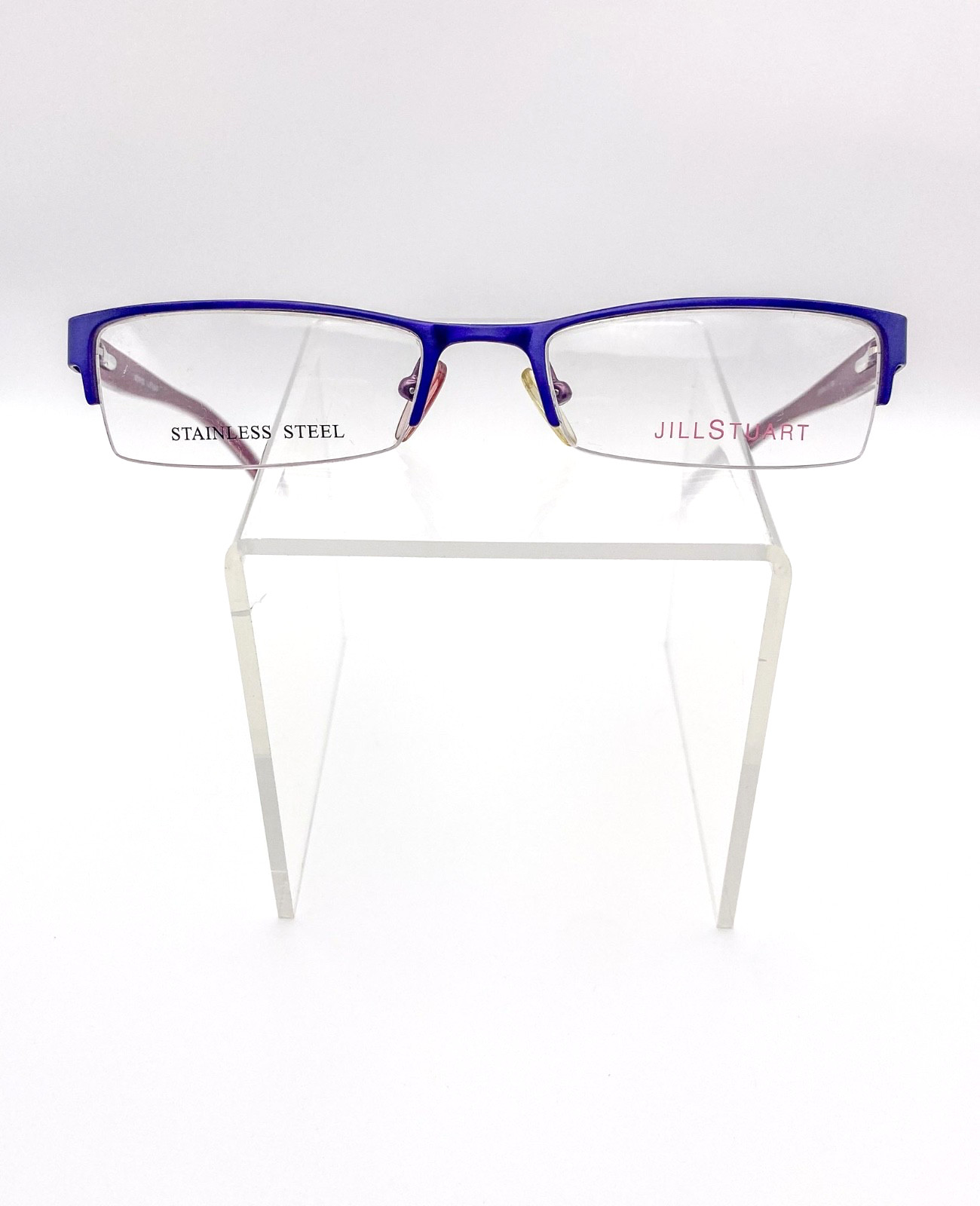 NOS Vintage 2000s Jill Stuart Purple Semi-Rim Stainless Steel Eyeglasses Y2K