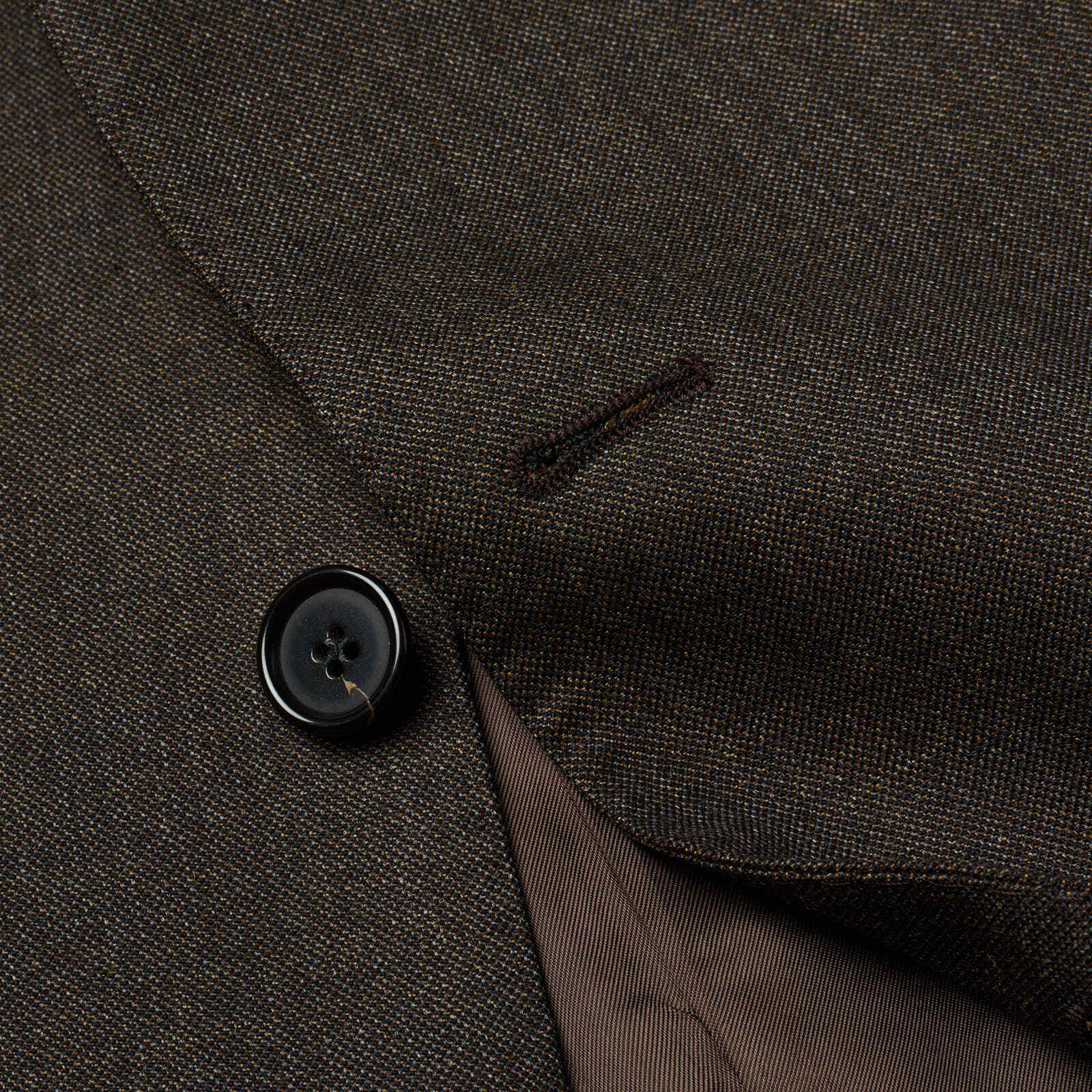 VANNUCCI Milano Brown Virgin Wool Super 100’s Suit EU 58 NEW US 46