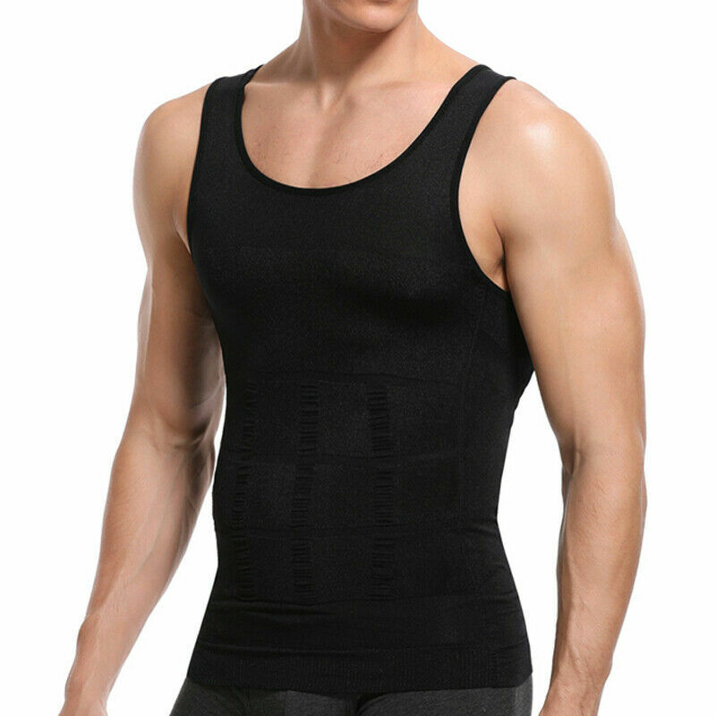 Men Body Slimming Tummy Shaper Underwear Shapewear Shirt Waist Girdle Shirt Vest