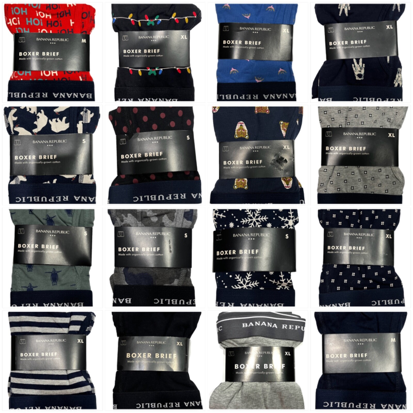 NWT BANANA REPUBLIC Knit Boxer Brief Underwear S-M-L-XL Assorted Colors/Prints