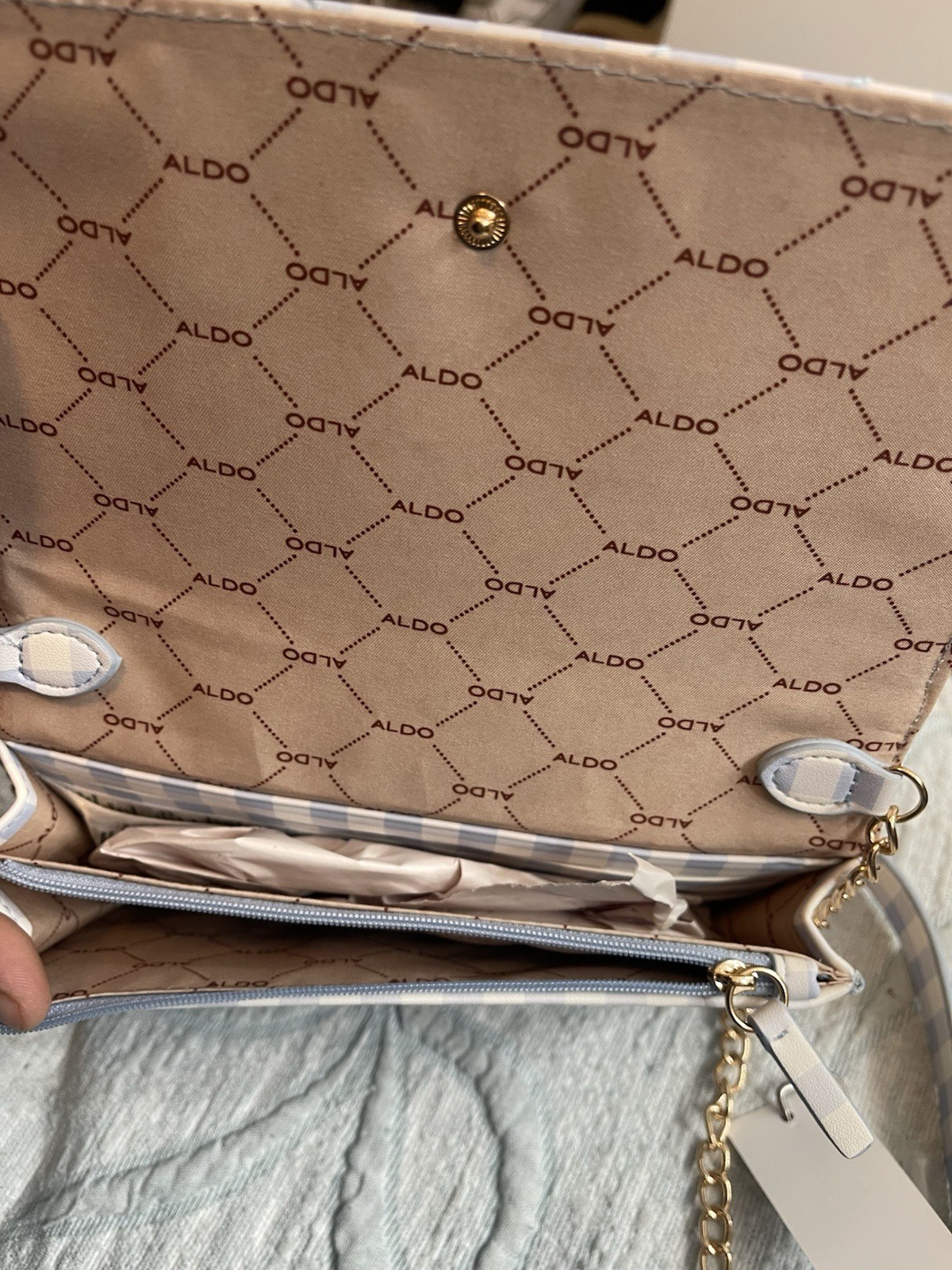 ALDO gingham quilted crossbody clutch/wallet