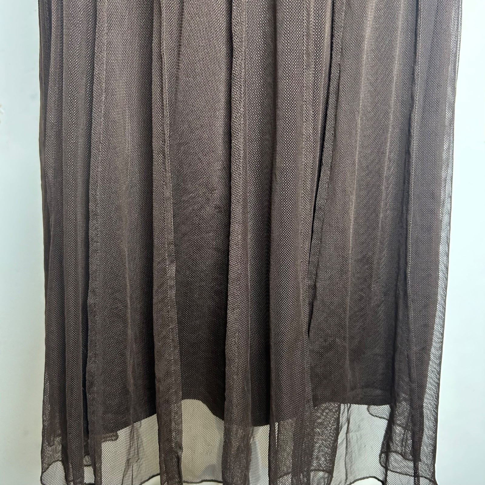 ECI Whimsigoth Dress 8 Brown Beaded Sequin Sleeveless Mesh Retro 20s Midi