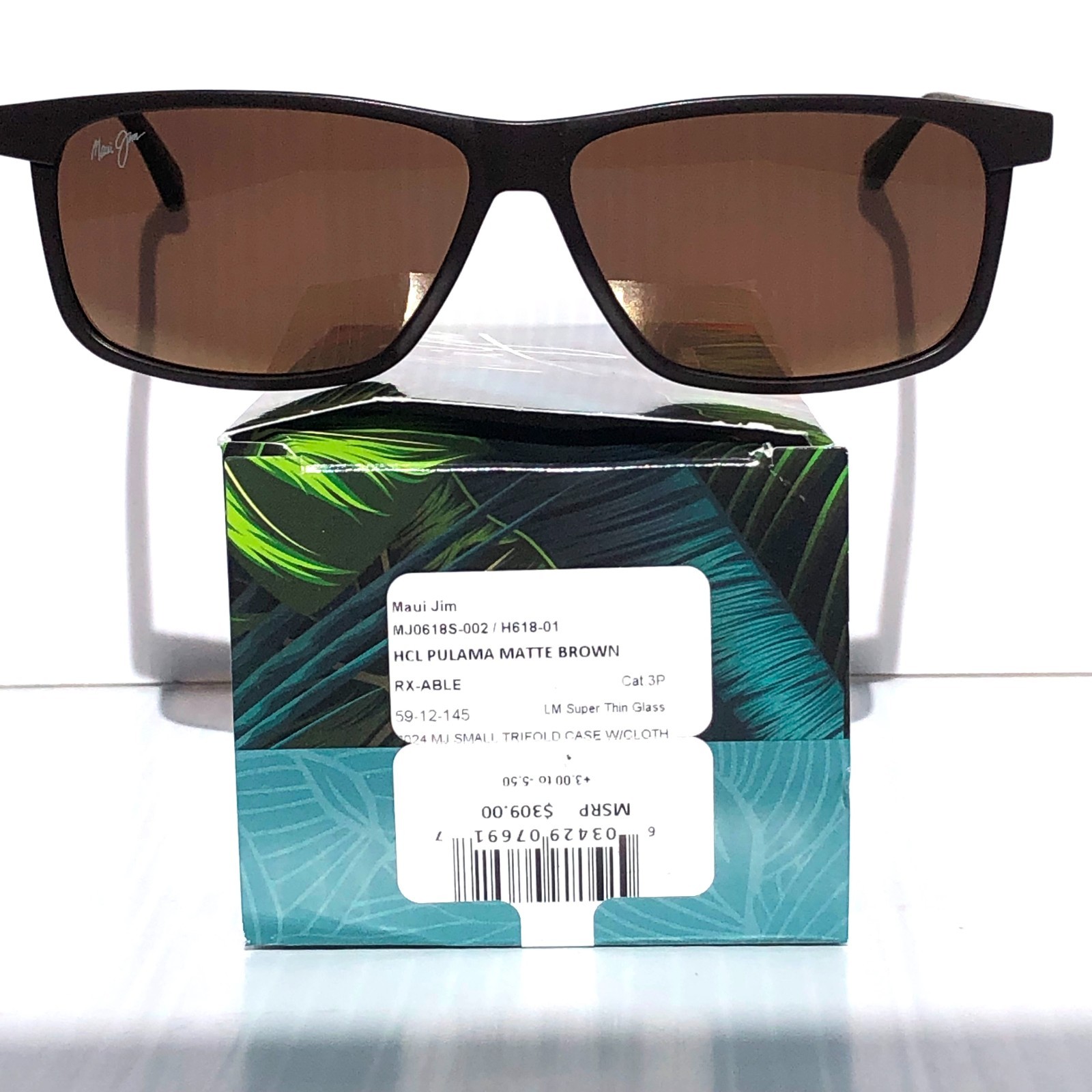 NEW Maui Jim PULAMA Matte Brown POLARIZED ST Bronze GLASS Sunglass H618-01