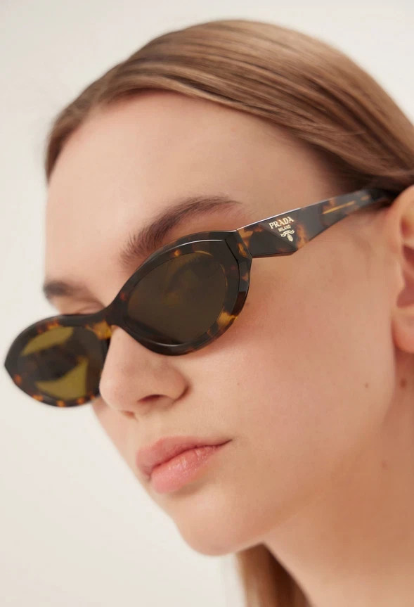 PRADA PR 26ZS 14LO9Z Honey Tortoise Dark Brown Women Sunglasses AUTHENTIC NEW
