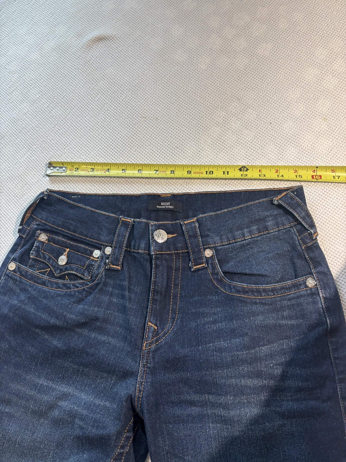 True Religion Ricky Relaxed Straight Jeans Dark Wash Men’s Size 30