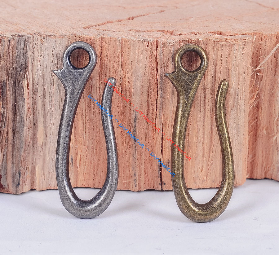 10X 43*16mm Retro Silver Belt Keyring U Hook FOB Clip for Key Chain Wallet Chain