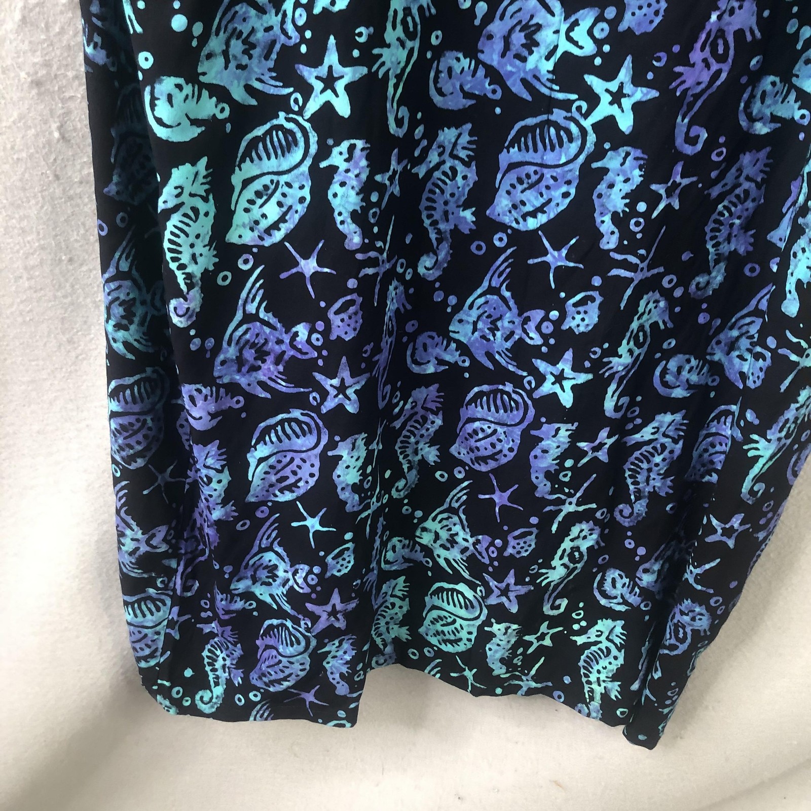 Sea Horse Topper Womens One Size Multicolor Tropical Ocean Beach Resort Cruise