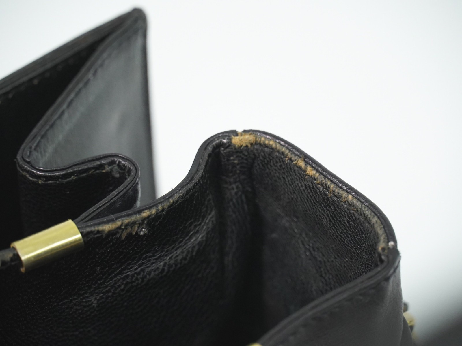 CELINE Horse Carriage Hardware Leather Shoulder Bag Black Gold