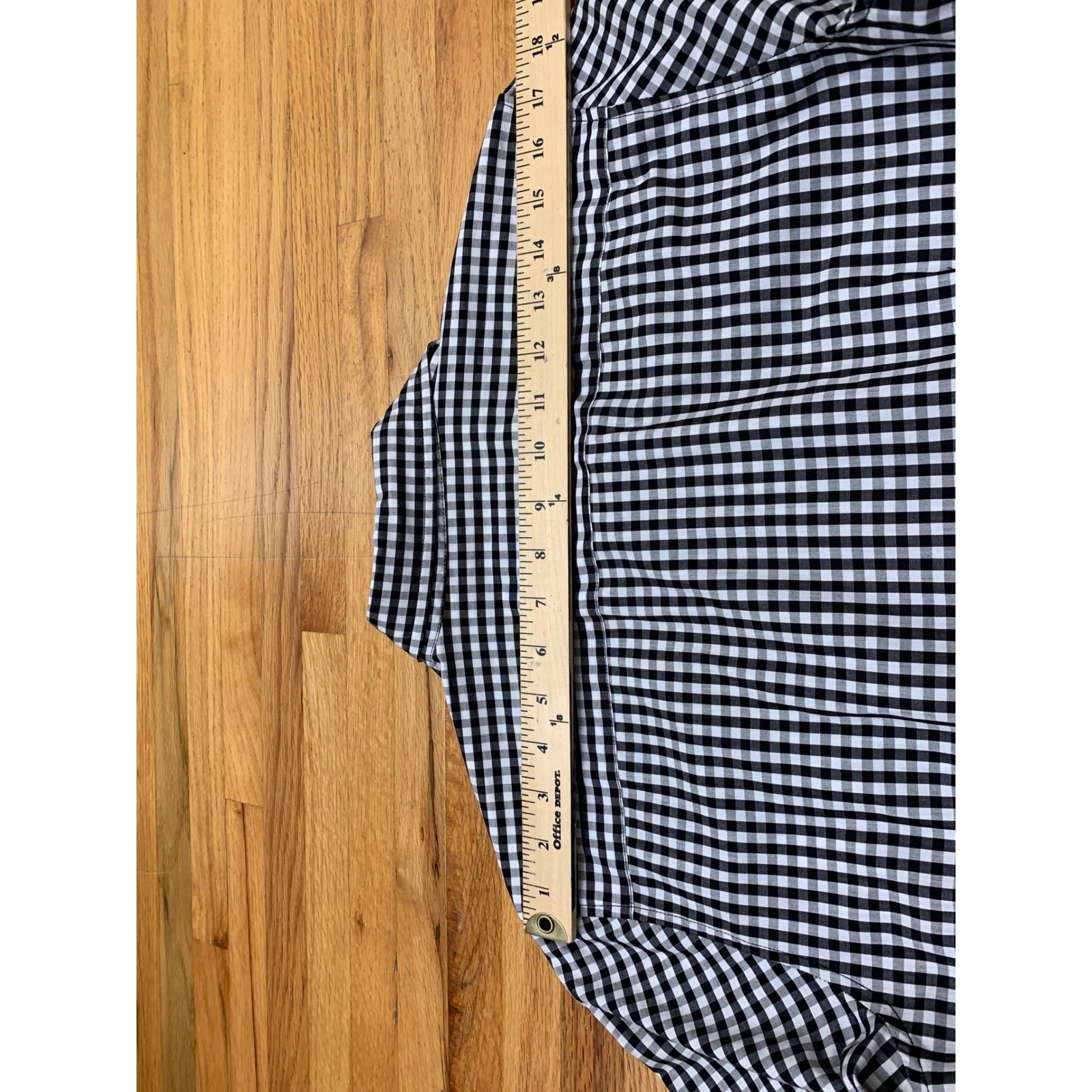 Talbots Women’s Black White Gingham 100% Cotton Button Shirt Portugal Size M