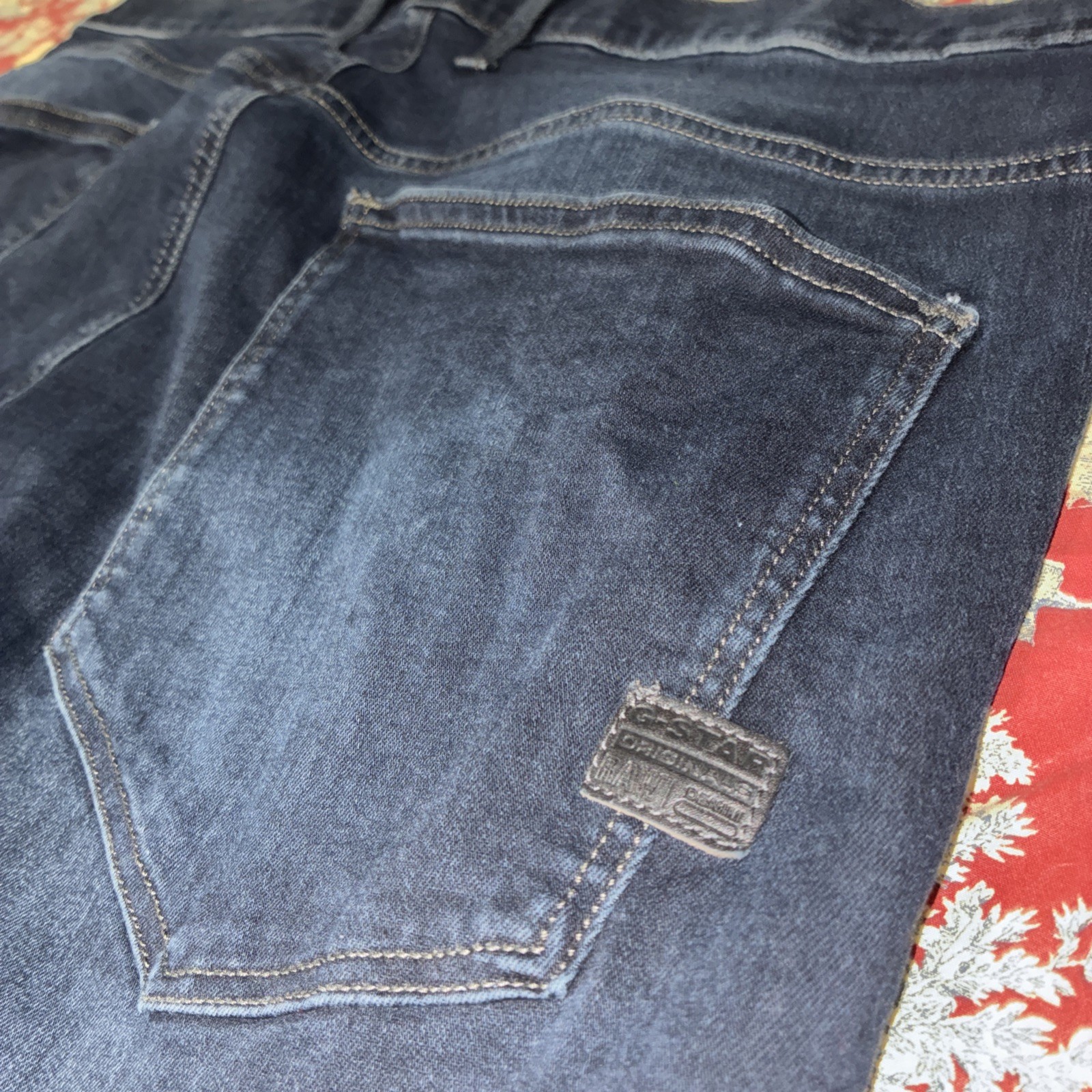 G Start Raw Jeans Sz 38×32 Men Blue Rackam 3D Skinny Distressed Used No Returns