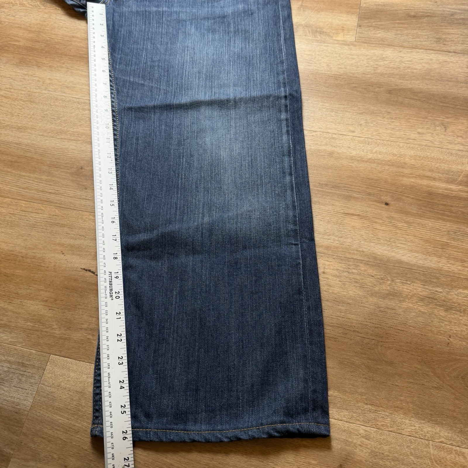 Diesel Levan Jeans Men 36×26 Blue Relaxed Straight Dark Wash Denim 8GE (Hemmed)
