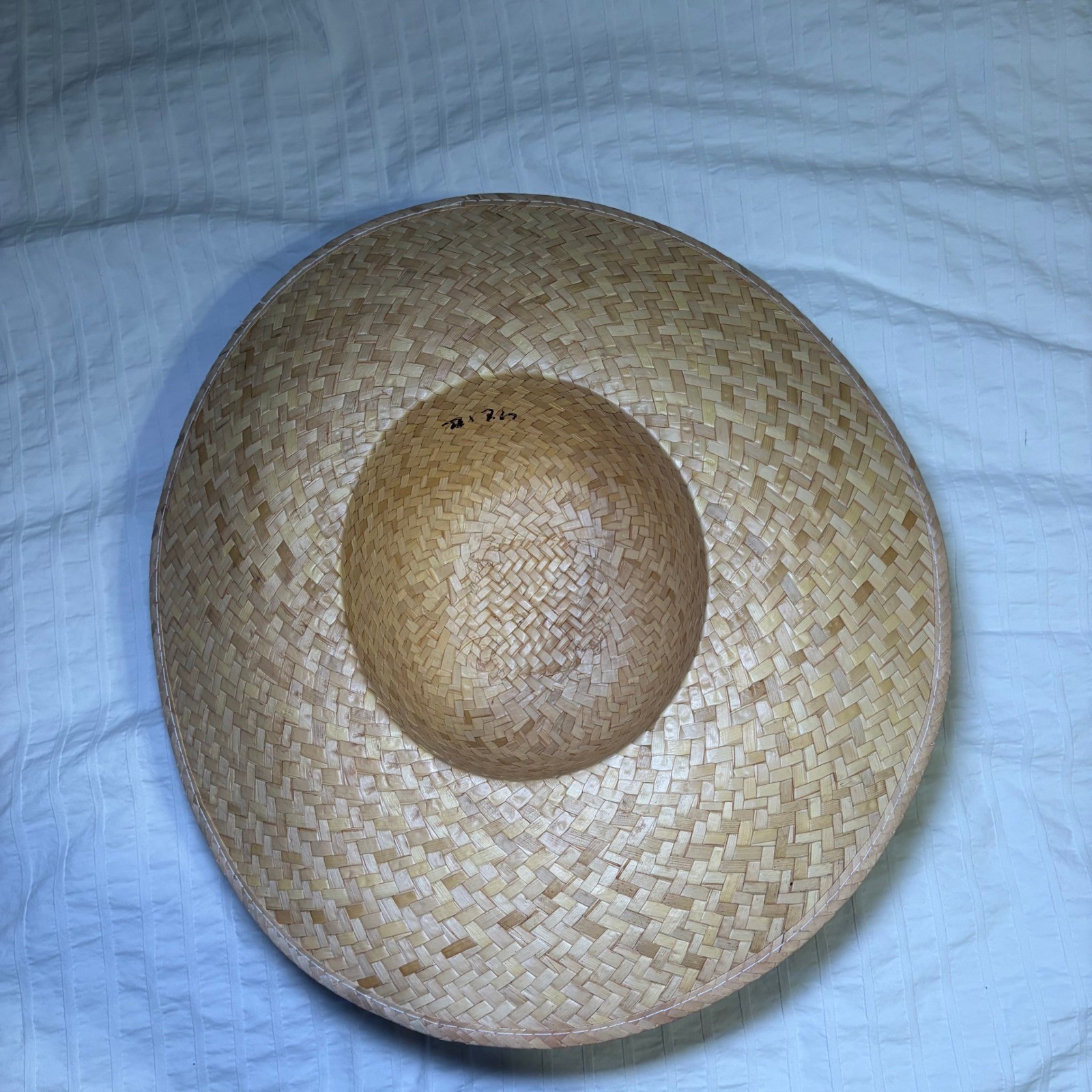 Straw Sun Hat Womens OS Tan Palm Tree Hand Painted Tropical