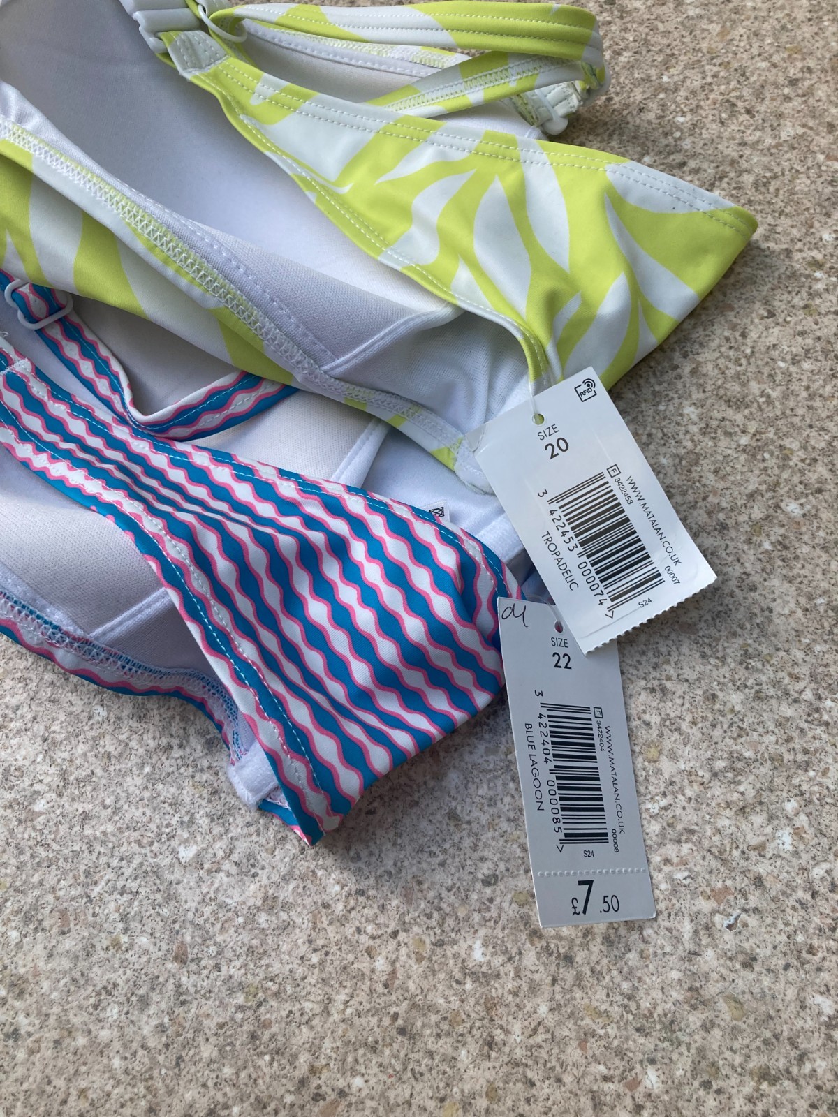 Matalan BNWT x 2 twisted bandeau padded bikini size 20 summer (388/461)