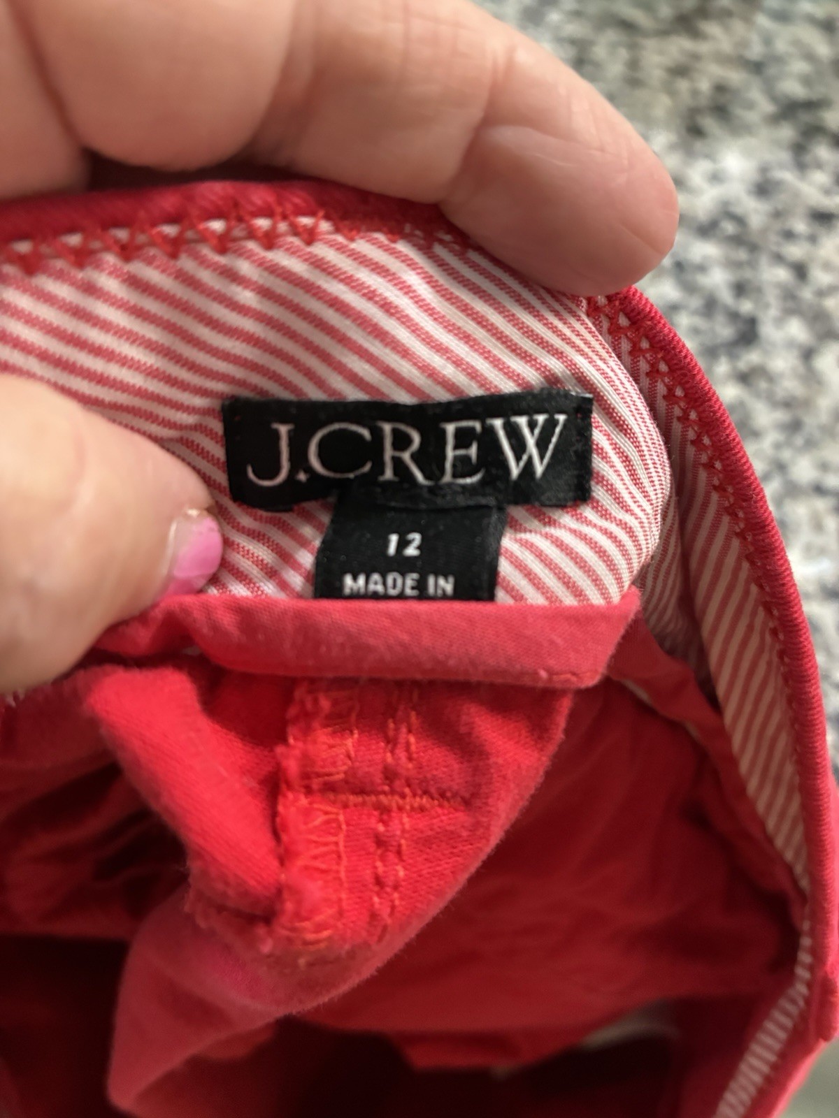 J Crew Shorts Womans Size 12 Red 4.3” Inseam