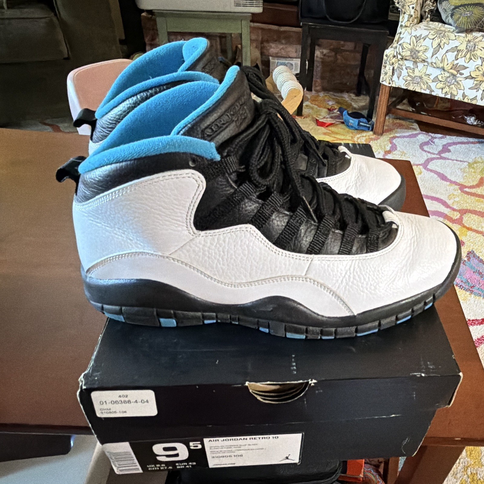 Jordan Air Jordan 10 Retro 2014 Powder Blue White/Black/Blue used.