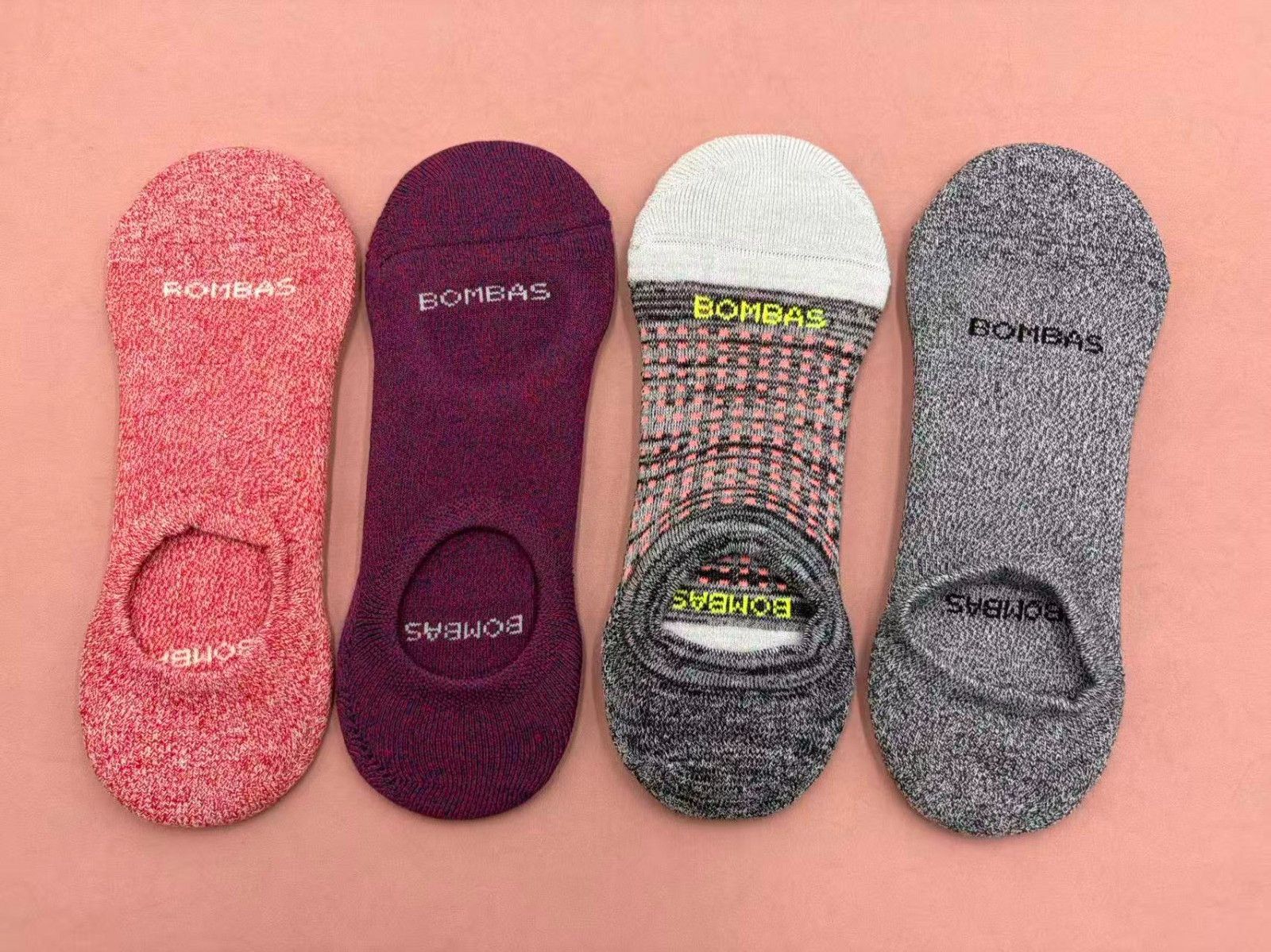 4 pairs Men’s Marl Cushioned No Shows Socks Size Large 9-13 4 Colors