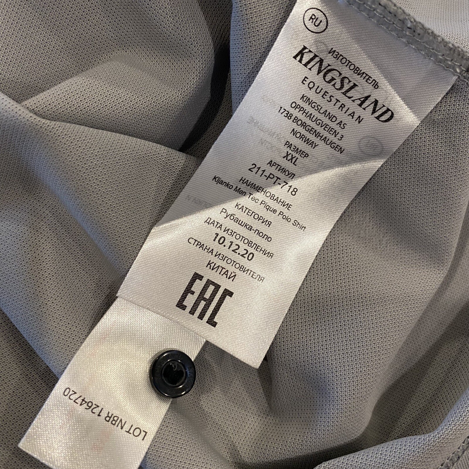 Kingsland Equestrian Men Kijanko Tec Pique Polo Shirt Colorblock Grey XXL NEW