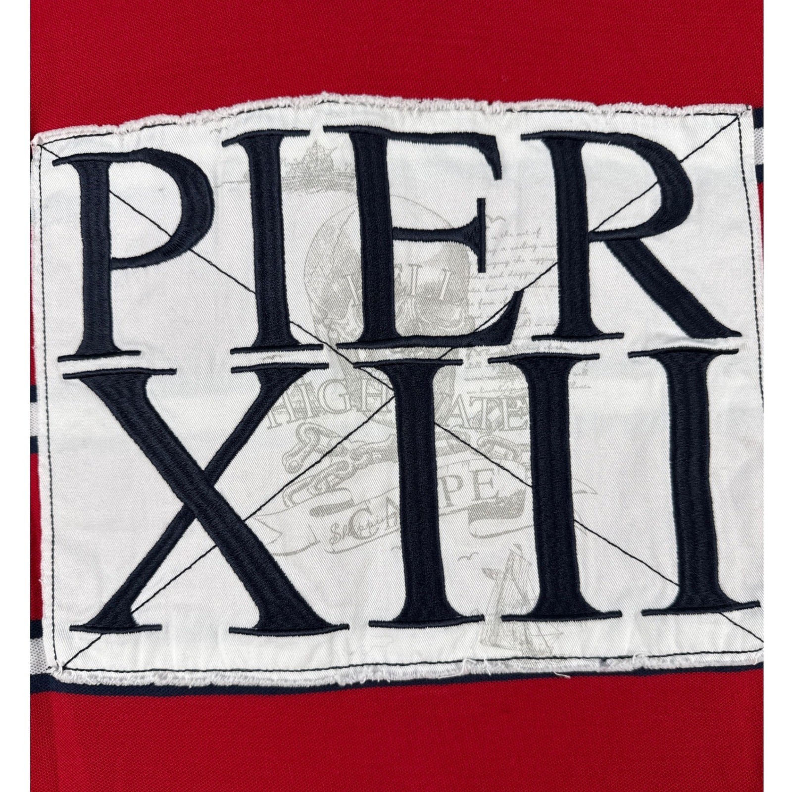 Carpe Mens Pier XIII Sailing Yachting Striped Polo Shirt Red White Blue Medium