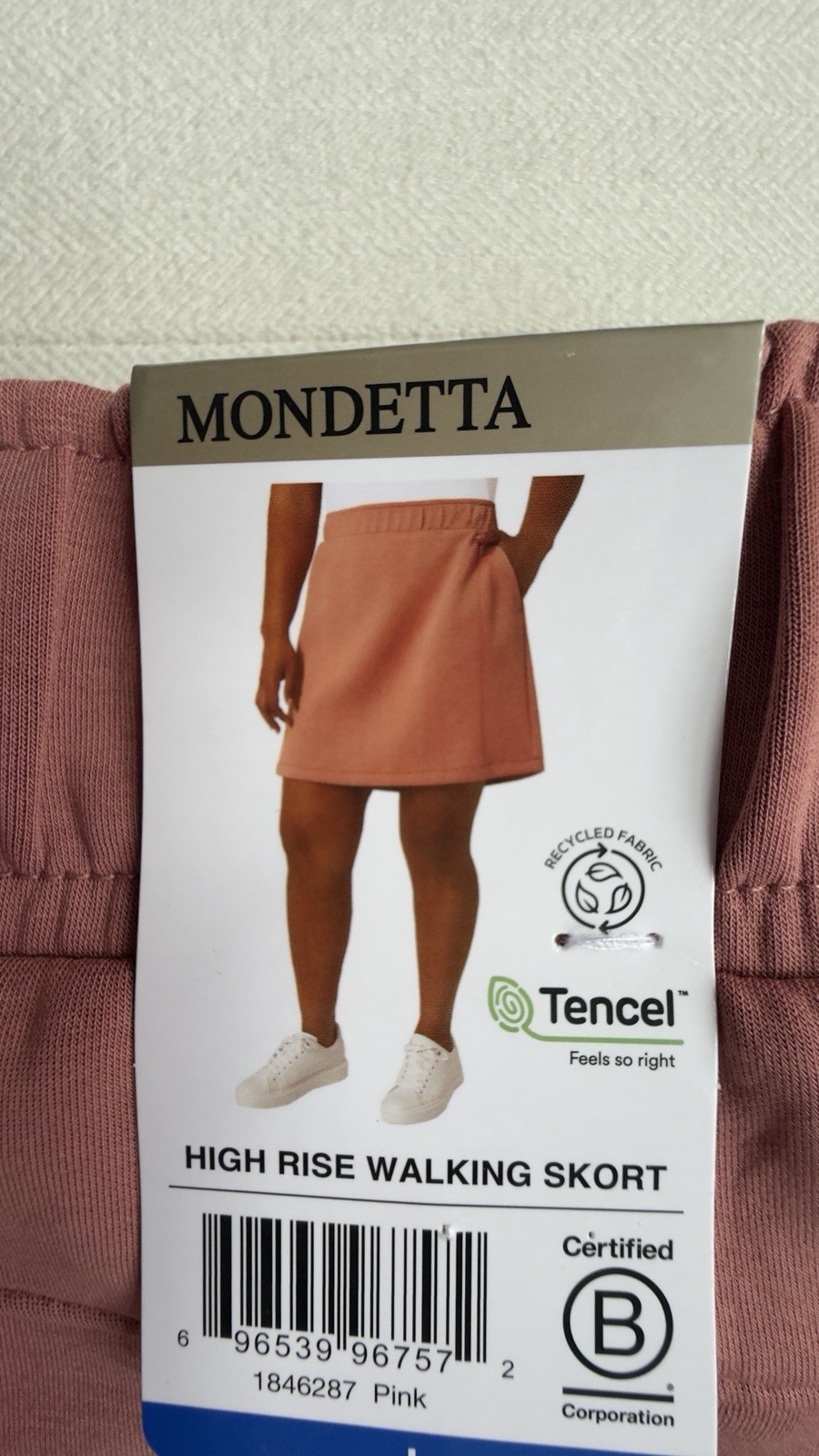 Mondetta High Rise Walking Skort w/ Pockets Drawstring Pink Women’s L