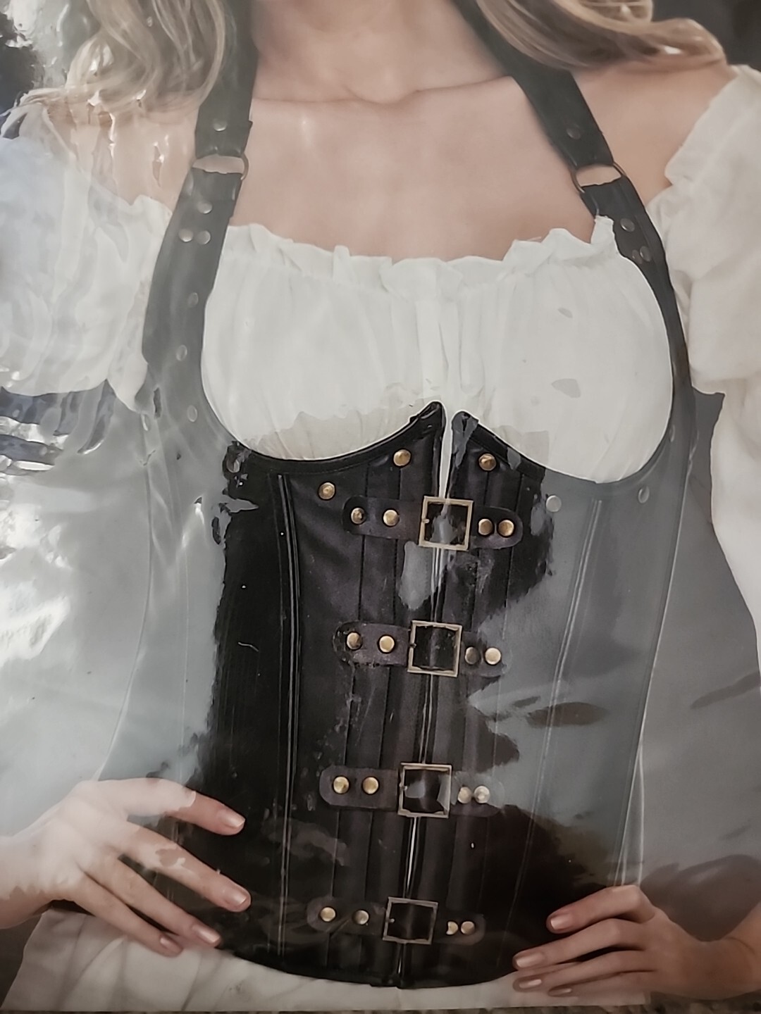 Steampunk Underbust Corset Adult Costume Accessory Faux Leather