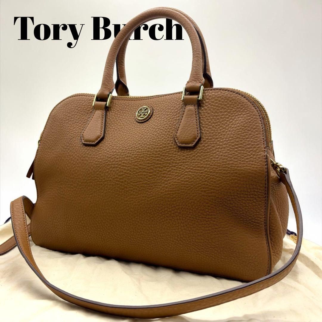 Tory Burch 2way Shoulder Robinson Leather Grain Leather Brown from Japan