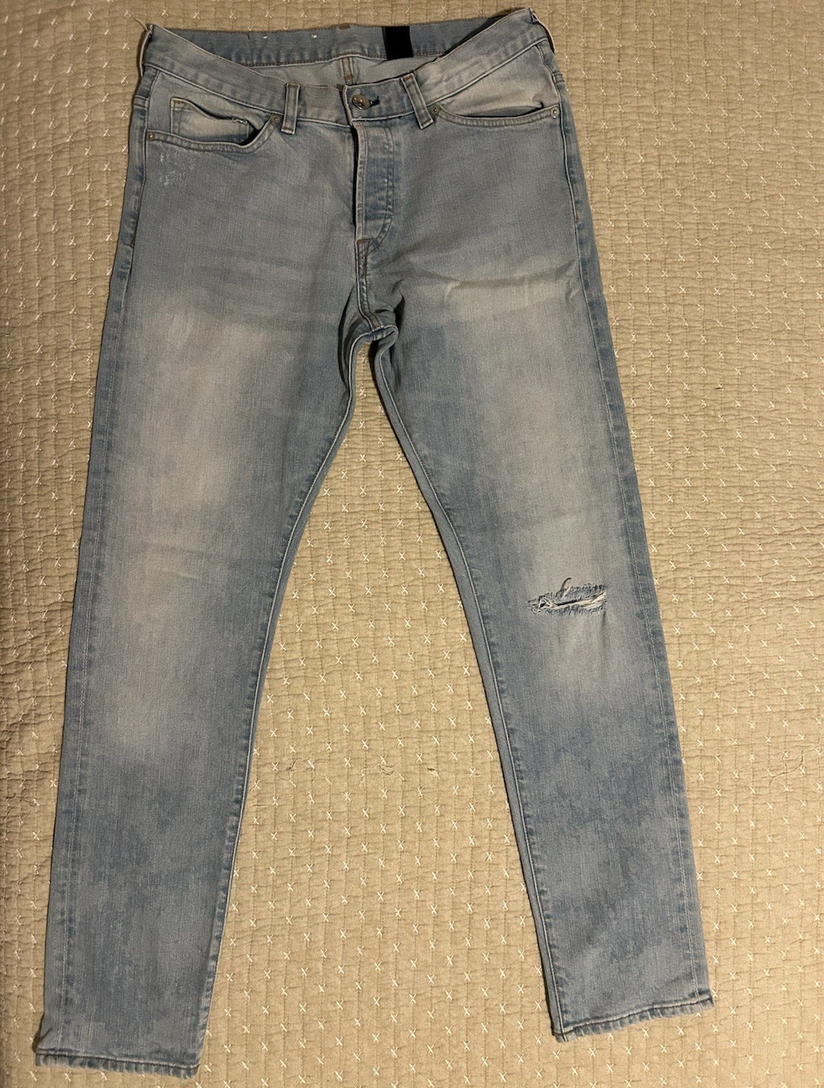 H&M &Denim Men’s Blue Denim Jeans Slim Fit Low Rise Stretch 5-Pocket