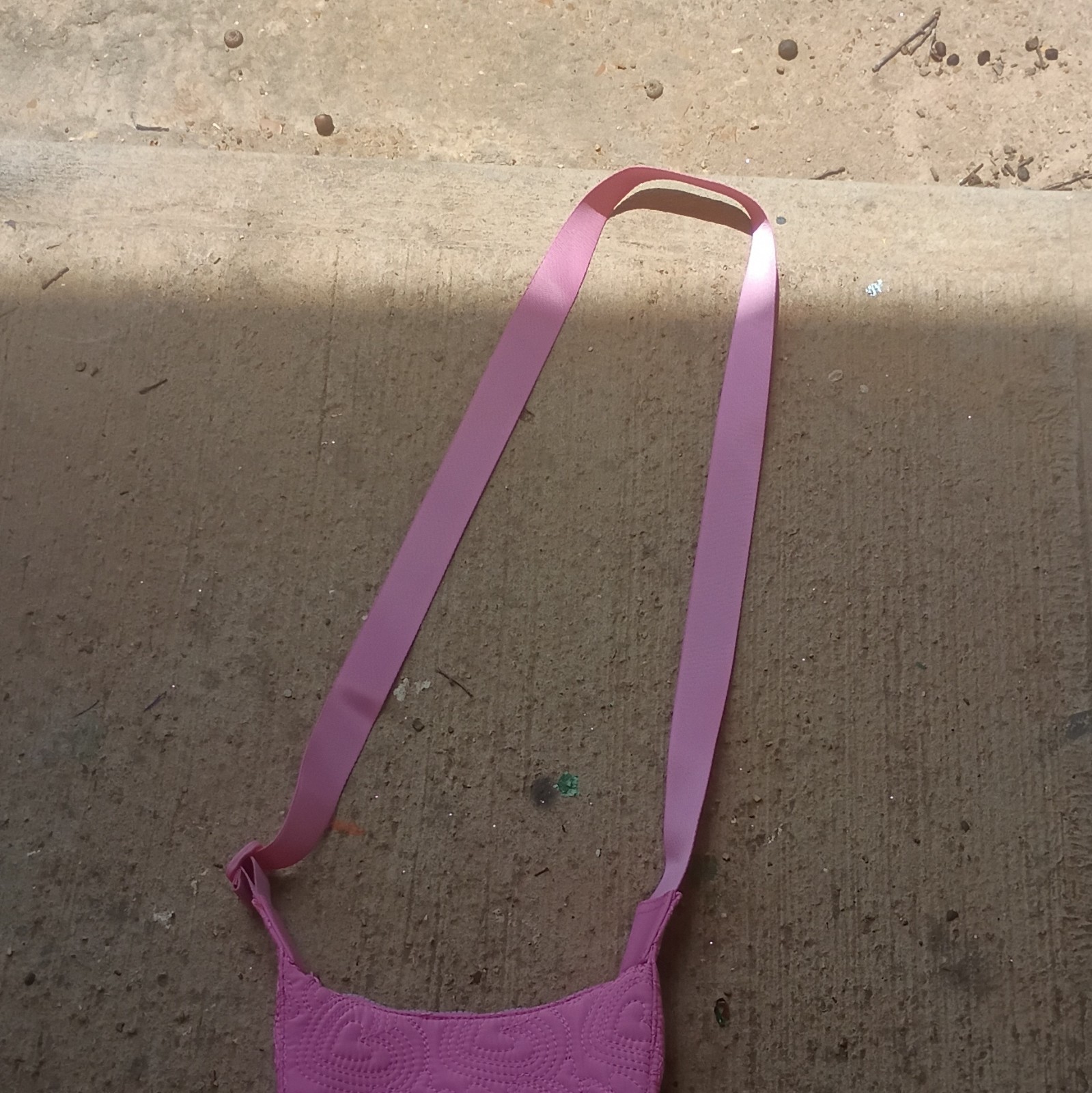 Barbie Pink Small Crescent Shoulder Bag Zip Closure Inner Pockets Wristlet