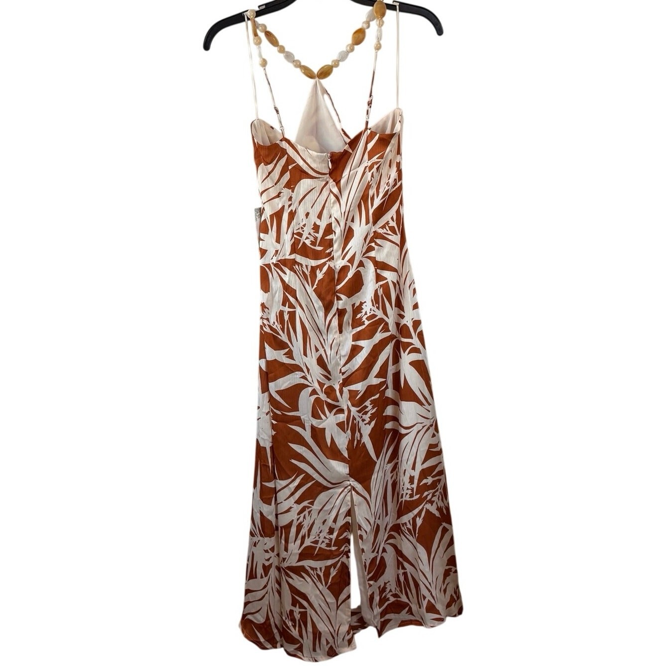 Tuckernuck Hyacinth House NWT Bronze White Floral Halter Maxi Dress Size Small