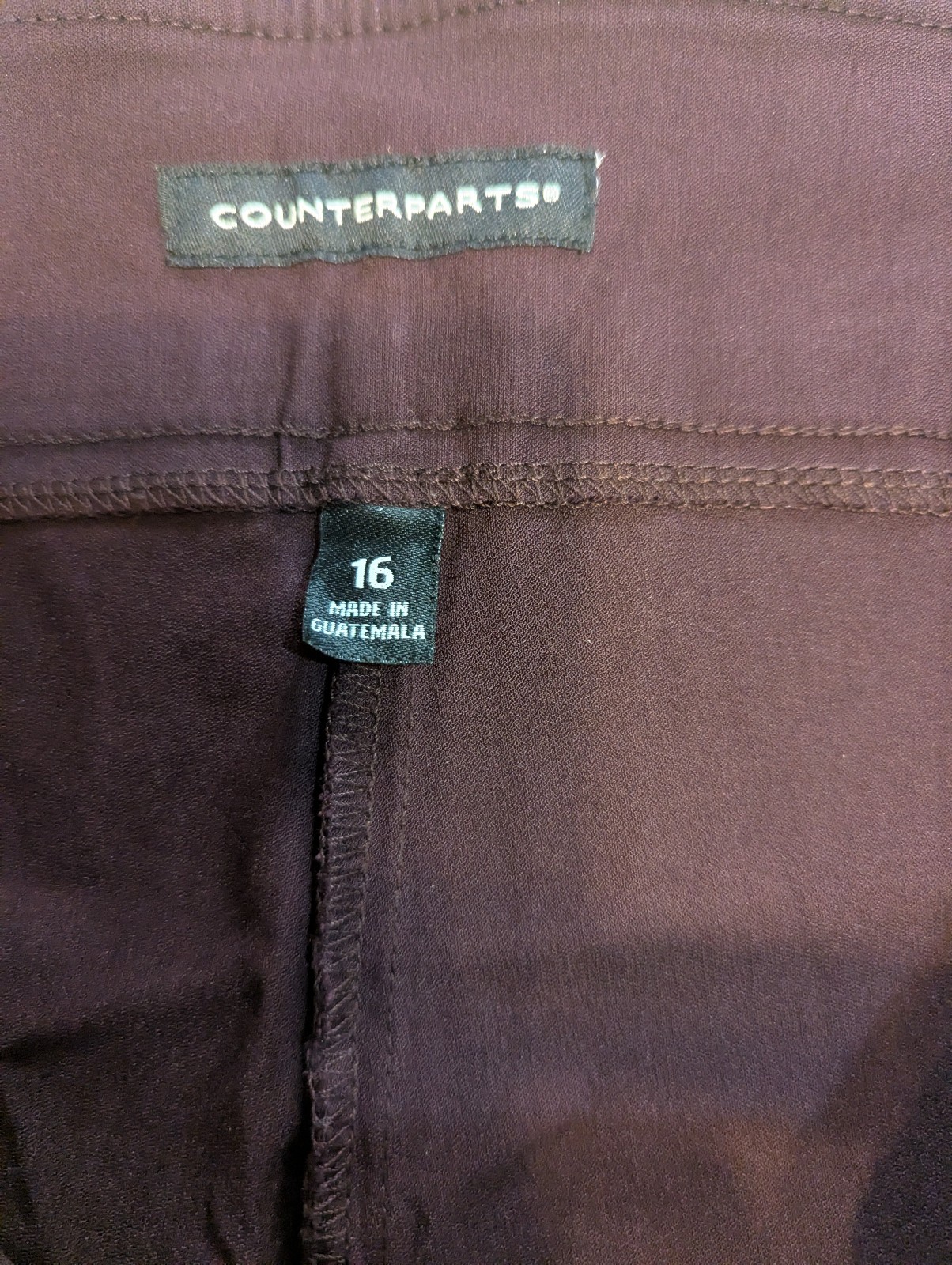 Counterparts Pull On Burgundy Stretchy Pants Studded Open Weave Hem size 16 NEW