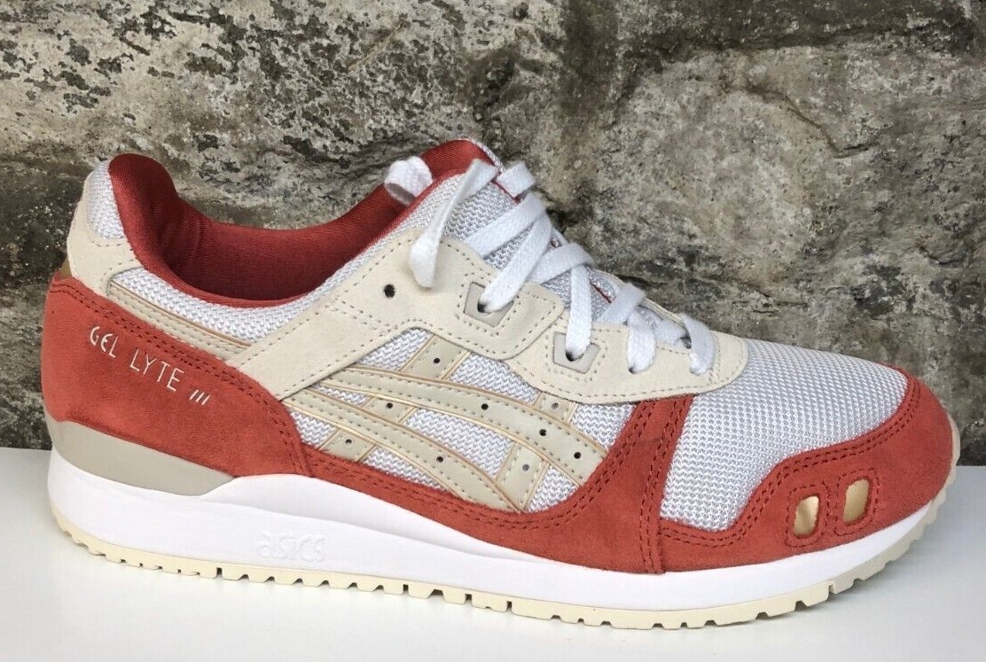 ASICS Gel-Lyte III 3 OG White Smoke Grey Red 1201A482-102 Men 11.5 & 12 New /Box