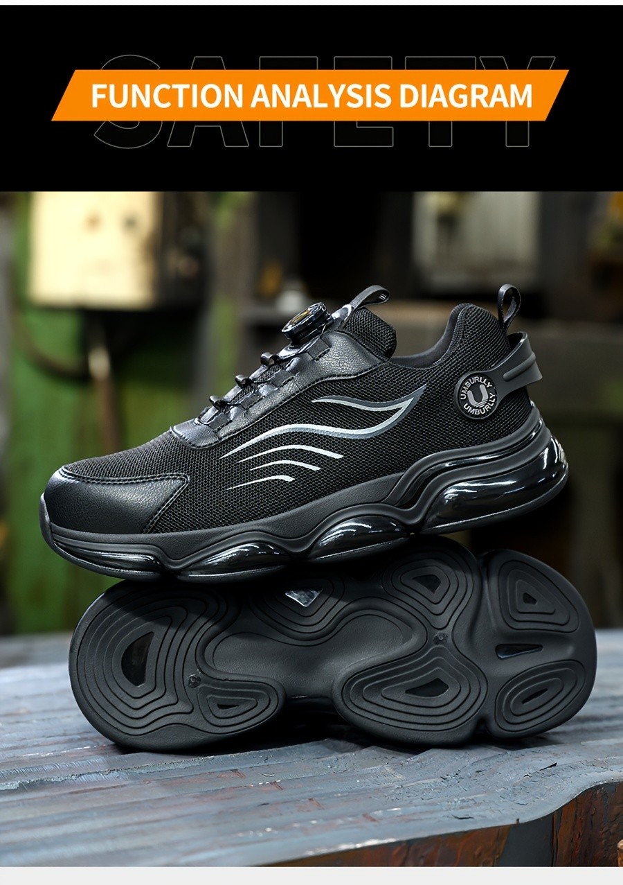 Work Safety Steel Toe Shoes Men Tennis Lightweight Sneakers Slip Indestructible