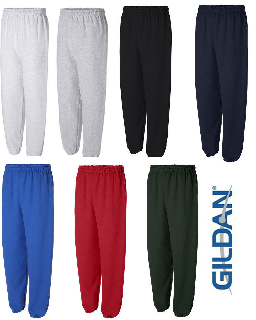 GILDAN Mens S M L XL 2XL Heavy Blend NO Pocket Sweatpants Jumper 50/50 g18200