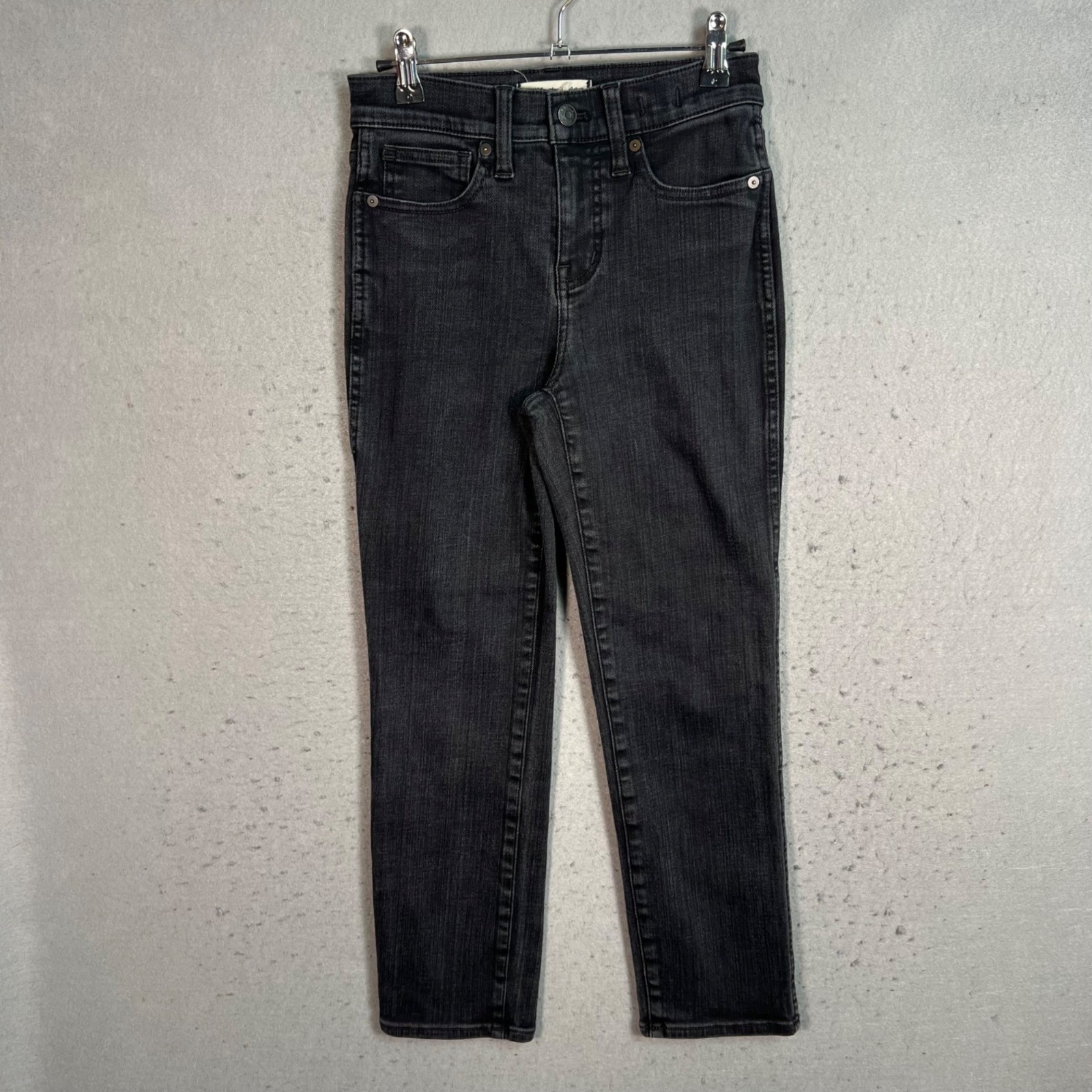 Madewell Womens Size 25 P Stovepipe Jeans Black Denim Cotton Blend