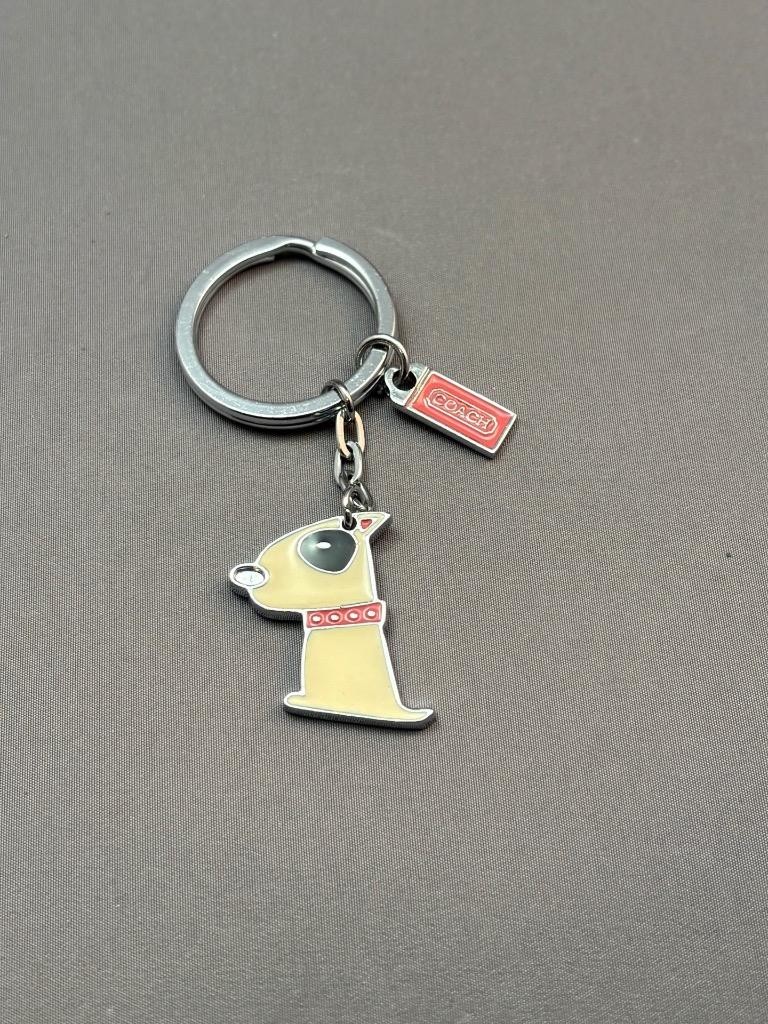 Coach White Dog Jack Russell Keychain Pendant Fob