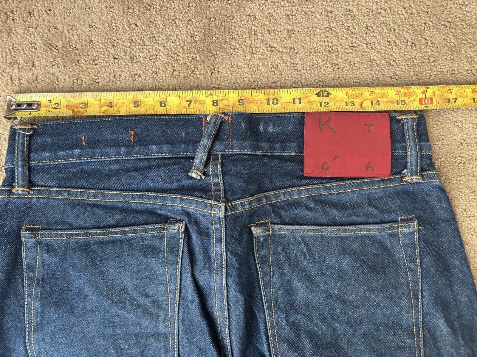 KATO HIROSHI Hammer Straight Raw Selvedge Dark Blue Jeans size 30