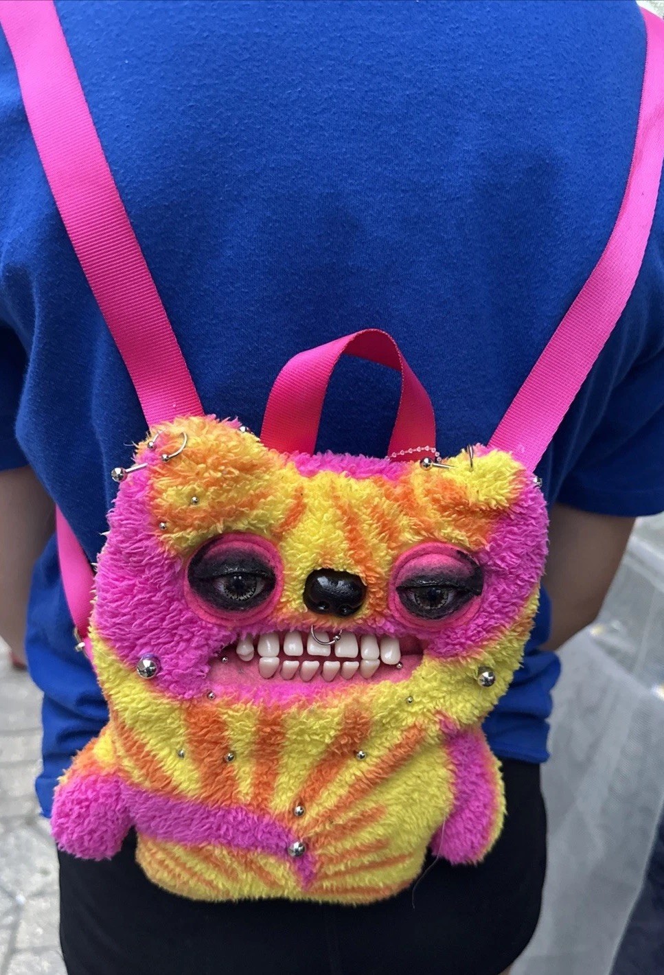 Mini Fuggler Backpack Homemade Adjustable Straps Piercings – Please Read