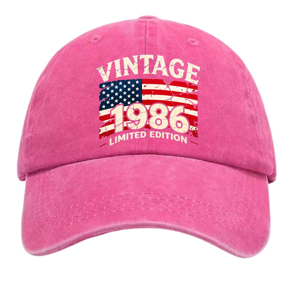 Born 1986 Vintage Limited Edition American Flag Patriotic Baseball Cap