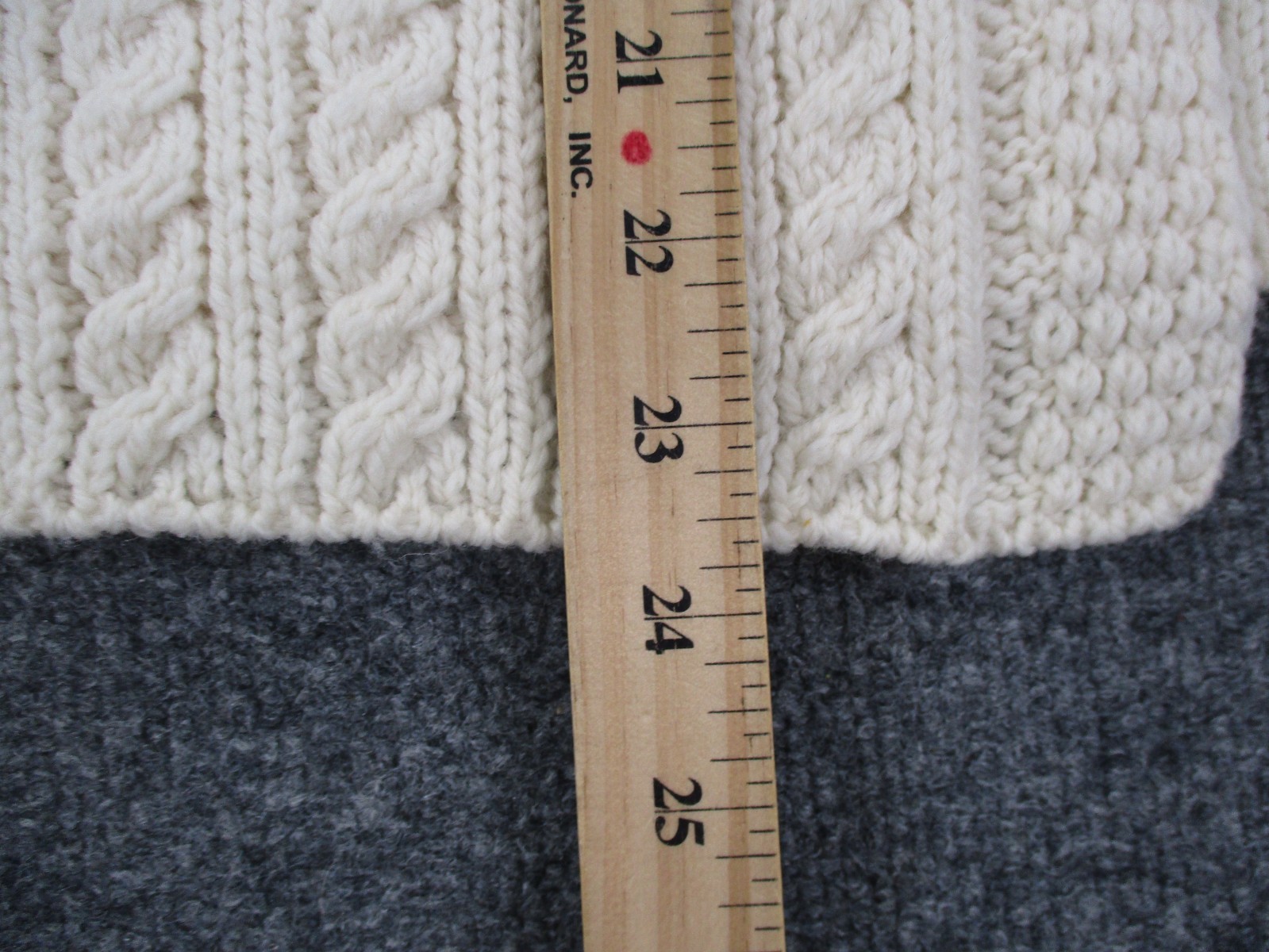 Arancrafts Sweater Womens L White Wool Ireland Cable Knit Fisherman Heavy