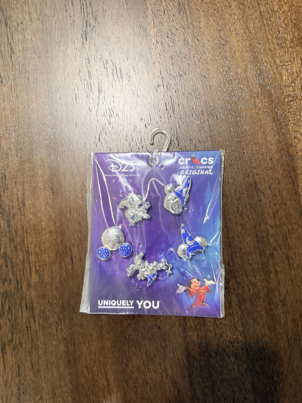 Crocs Jibbitz Disney Sorcerer Mickey D23 Silver Blue Metal Shoe Charm Set