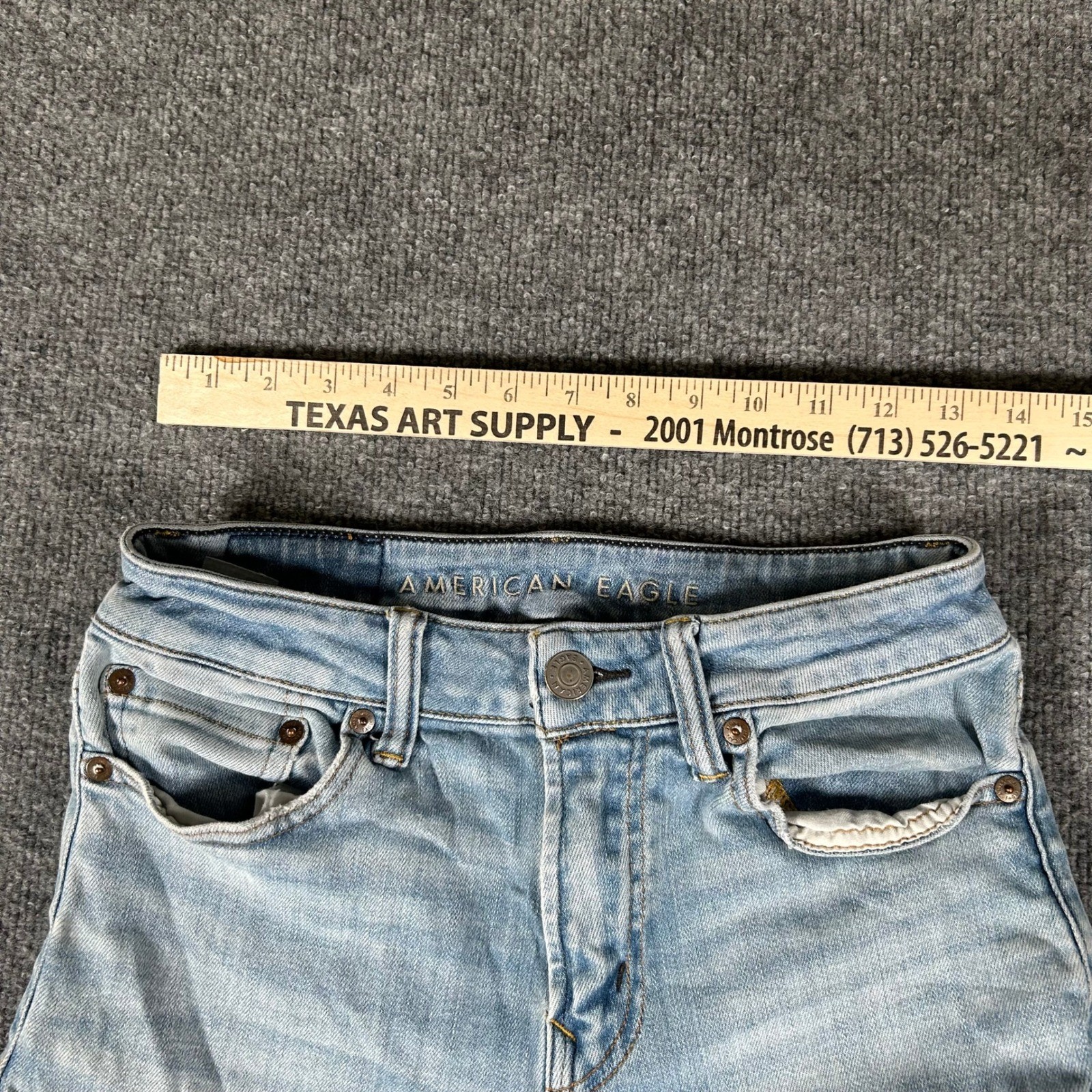 American Eagle Jeans Mens 28×32 Light Wash Slim Fit Stretch Denim Casual 10431