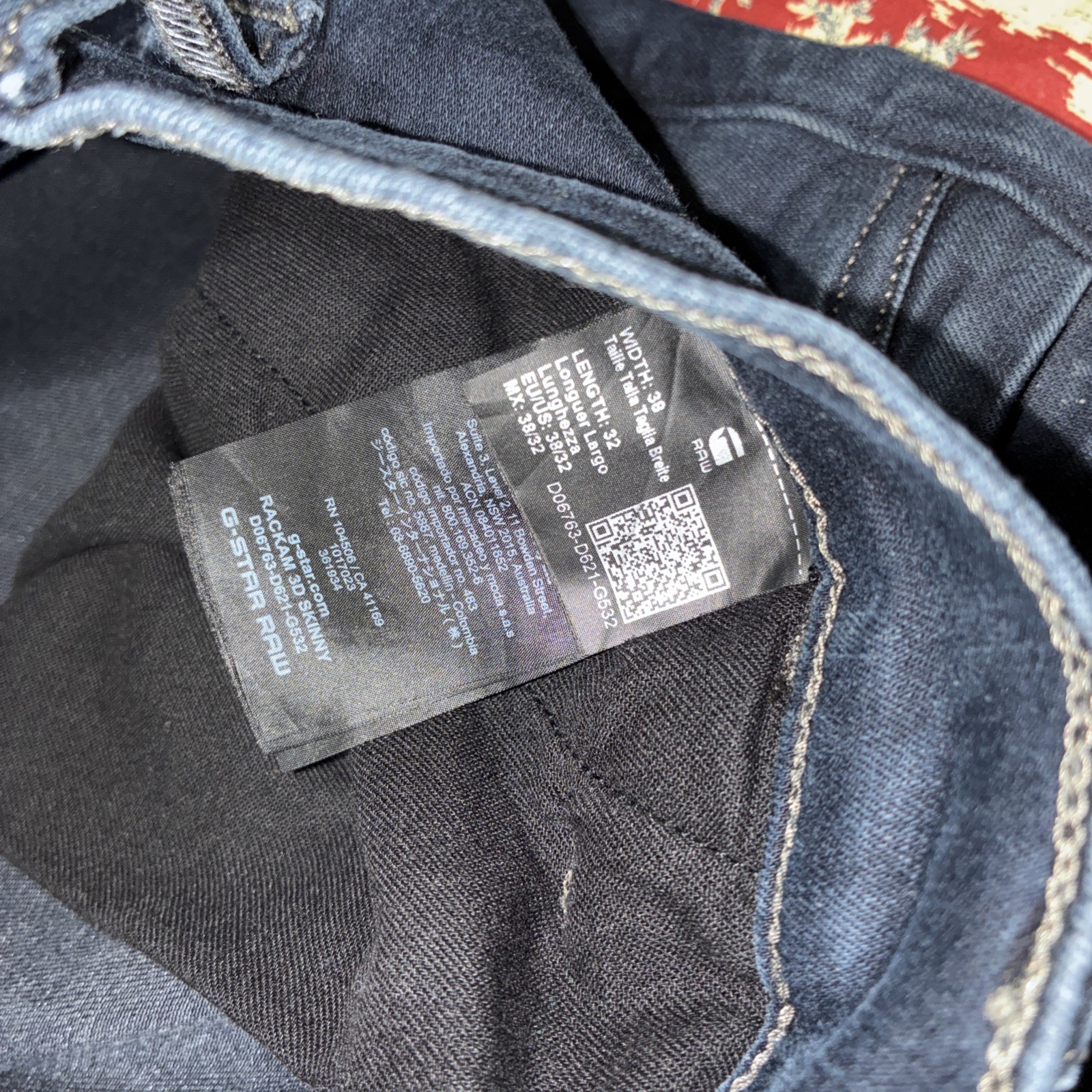 G Start Raw Jeans Sz 38×32 Men Blue Rackam 3D Skinny Distressed Used No Returns