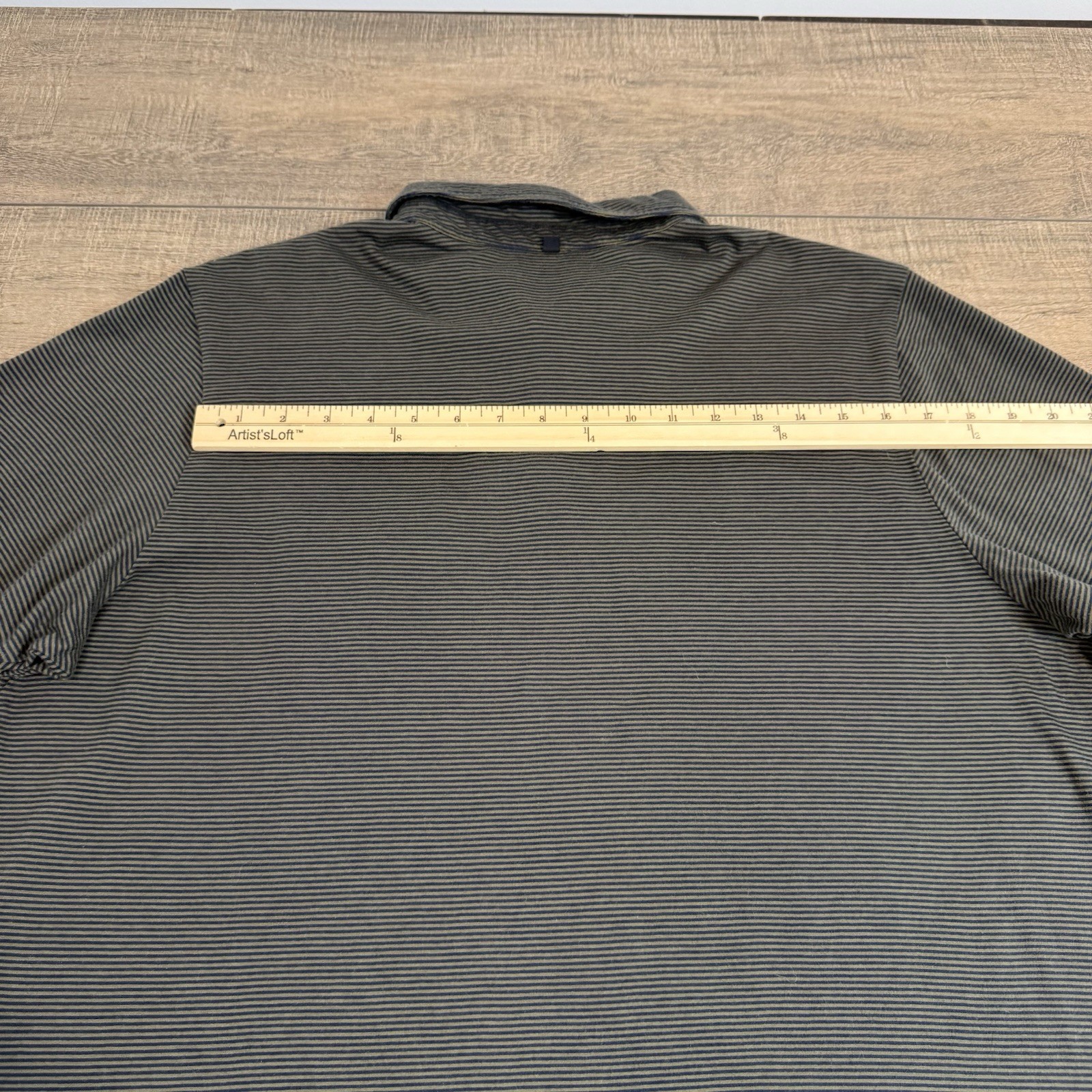 Outerknown Mens Pocket Polo Shirt Size (XL) Organic Cotton Striped Dark Gray B7