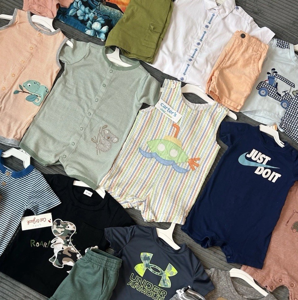 Huge Lot Baby Boys Clothes 12 Months NEW &EC Carters Nike Shorts Sets Shirts 12m