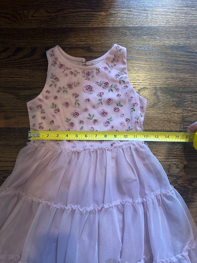 Cat & Jack Girls Dress Rose Pattern Blush/Pink Size 6-7 Pre Owned