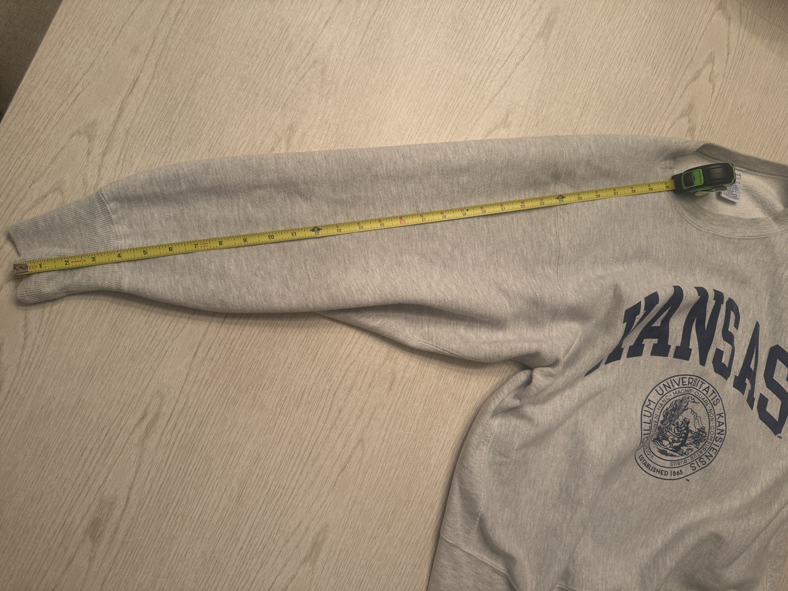 Vintage Champion Reverse Weave University Of Kansas Gray Sweatshirt L with Seal