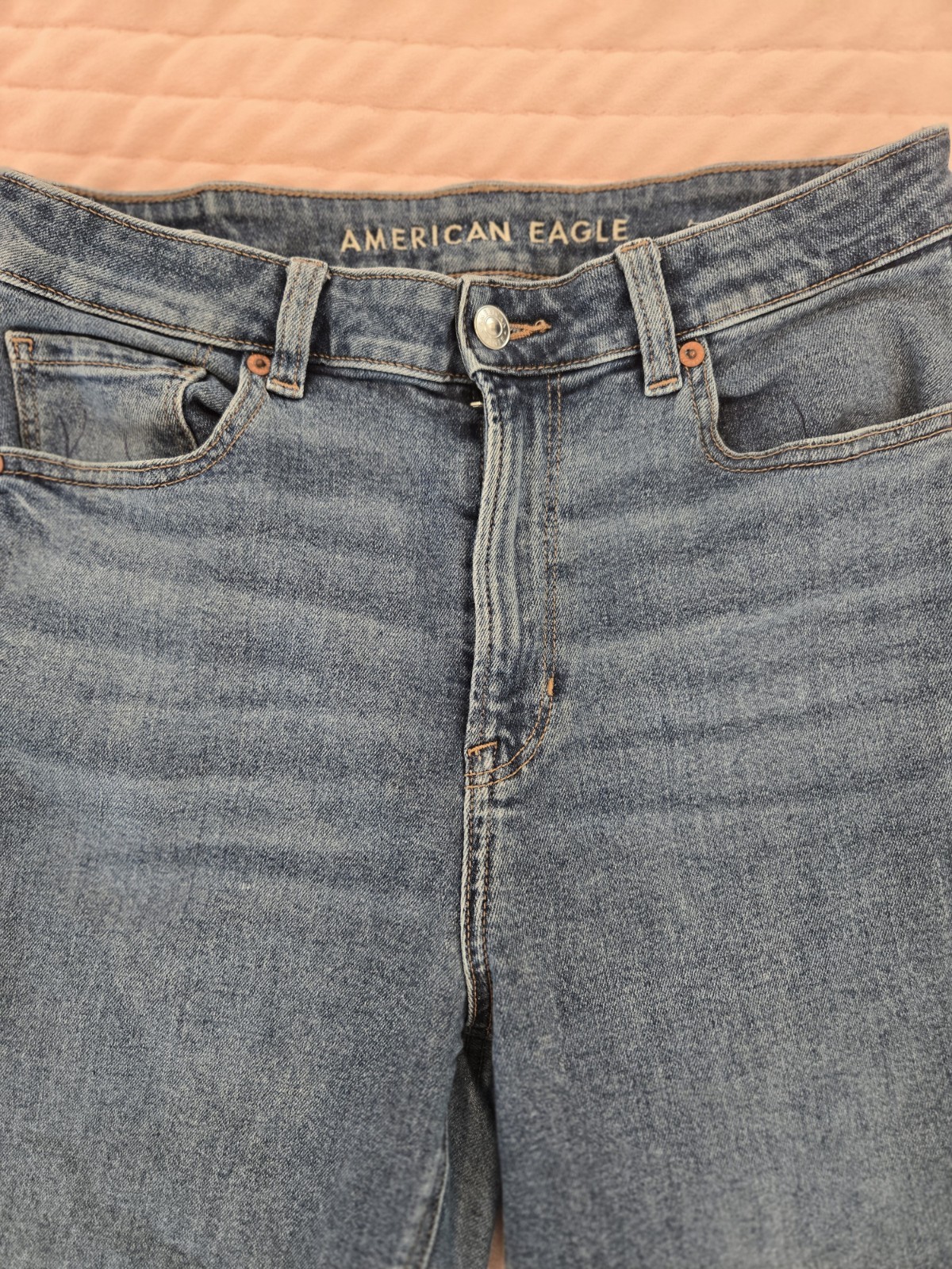 American Eagle Women’s Blue Medium Wash Jegging Jeans Mid Rise Stretch 5-Pocket