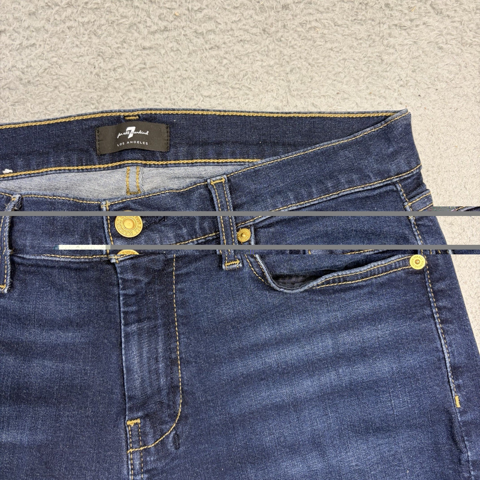 7 For All Mankind Dojo Jeans Womens 29 Blue Flare Mid Rise Dark Wash Denim Pants