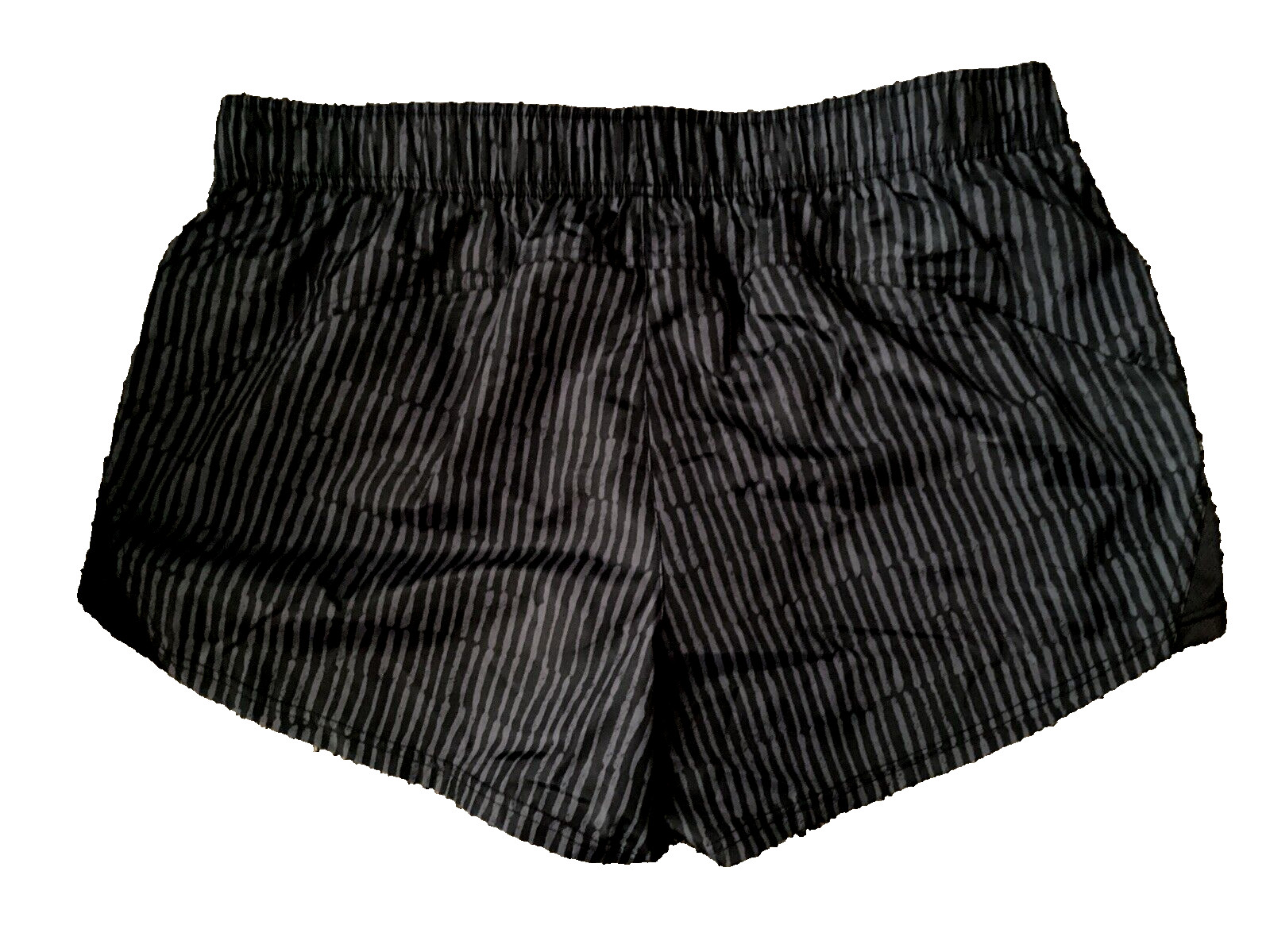 ATHLETIC WORKS MOISTURE WICKING BLACK SOOT STRIPE RUNNING SHORTS Pockets Sz XL*